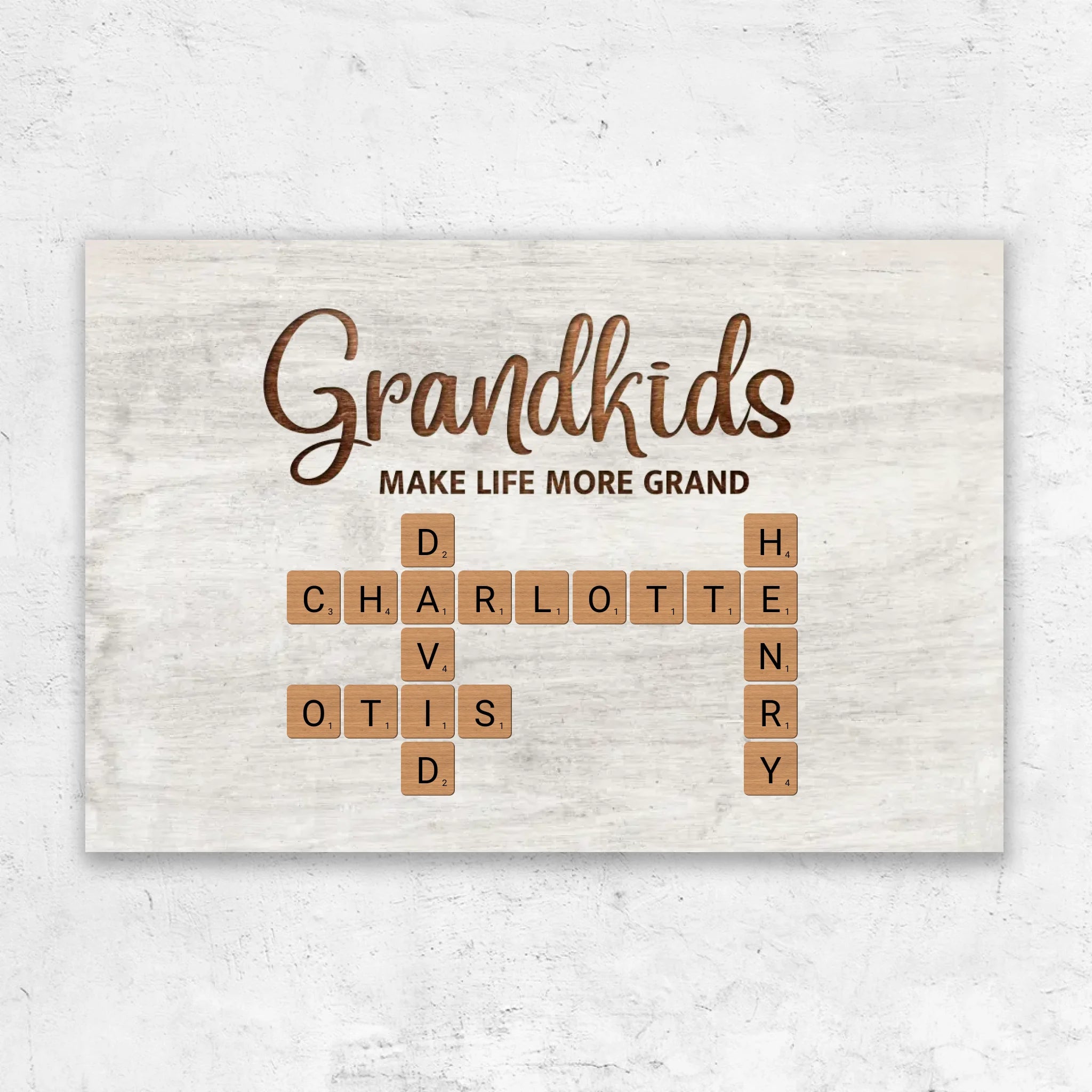 Personalized Canvas “Grandchildren make life more beautiful - crossword puzzle”