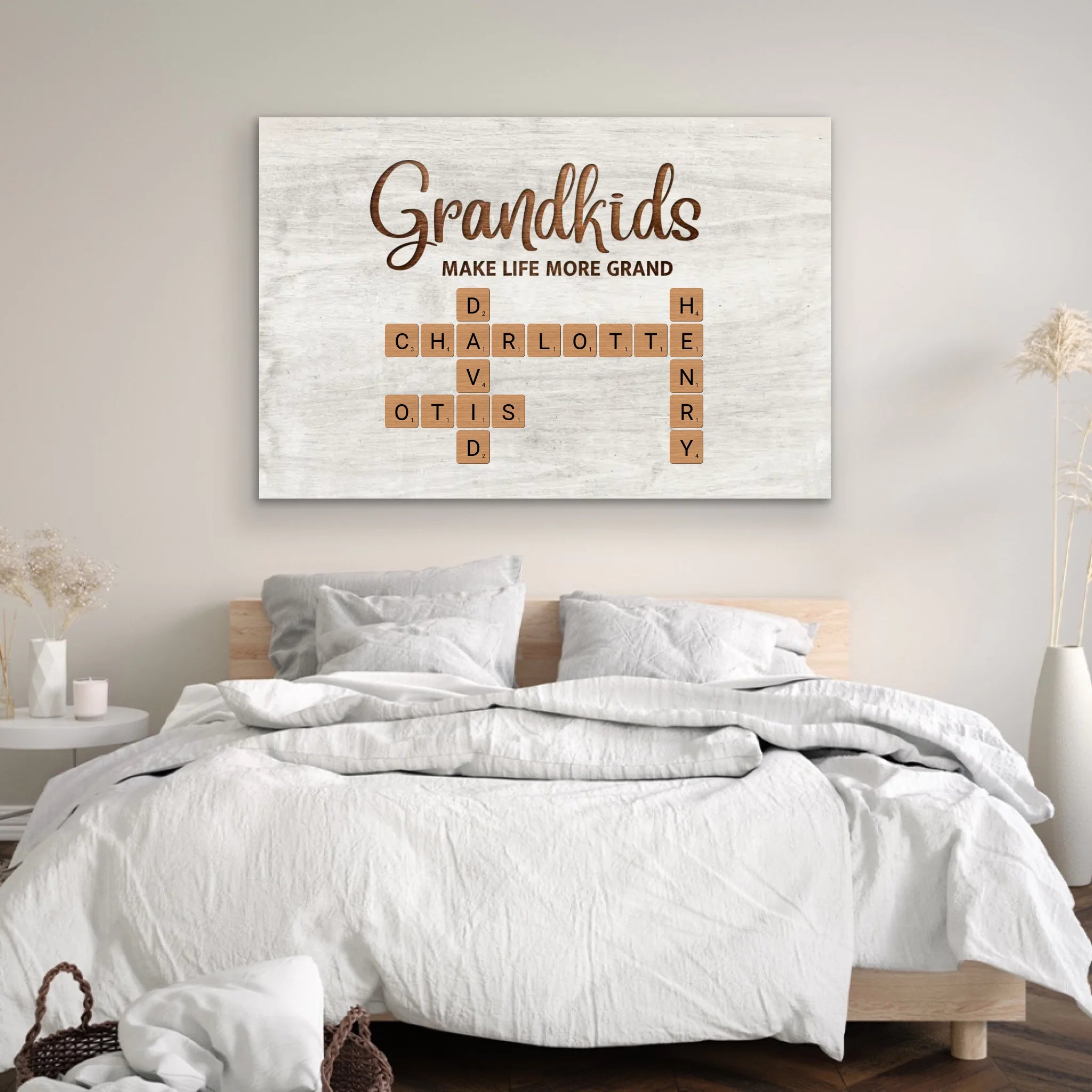 Personalized Canvas “Grandchildren make life more beautiful - crossword puzzle”