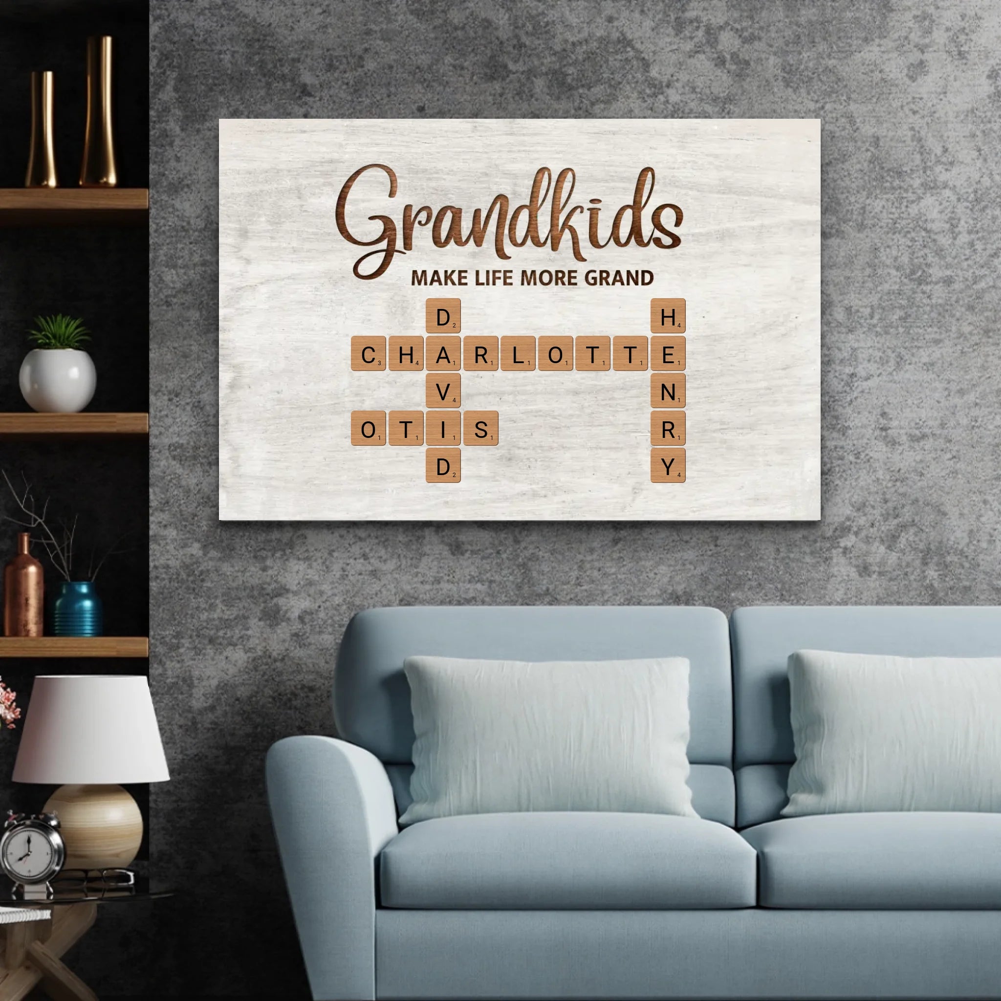 Personalized Canvas “Grandchildren make life more beautiful - crossword puzzle”