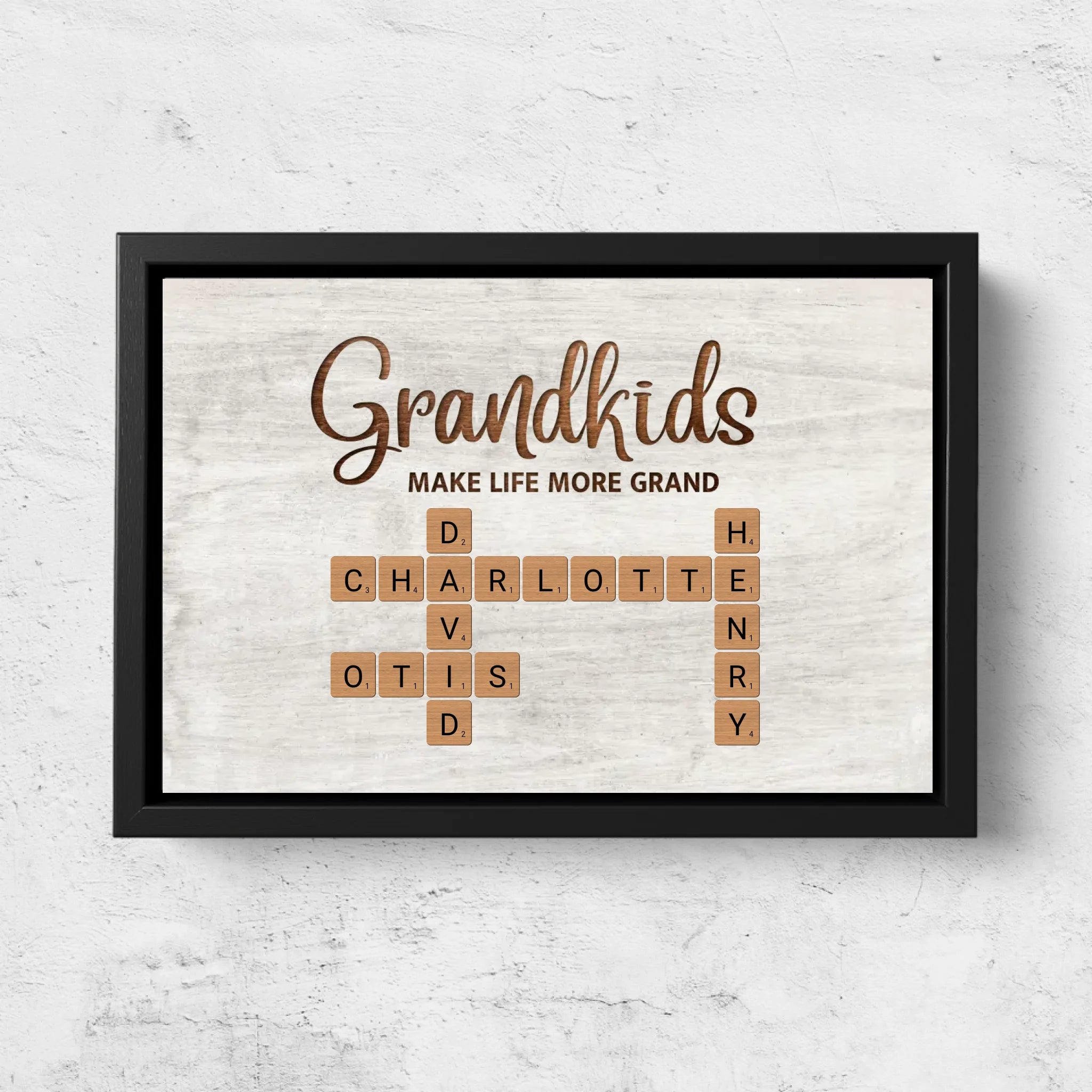 Personalized Canvas “Grandchildren make life more beautiful - crossword puzzle”