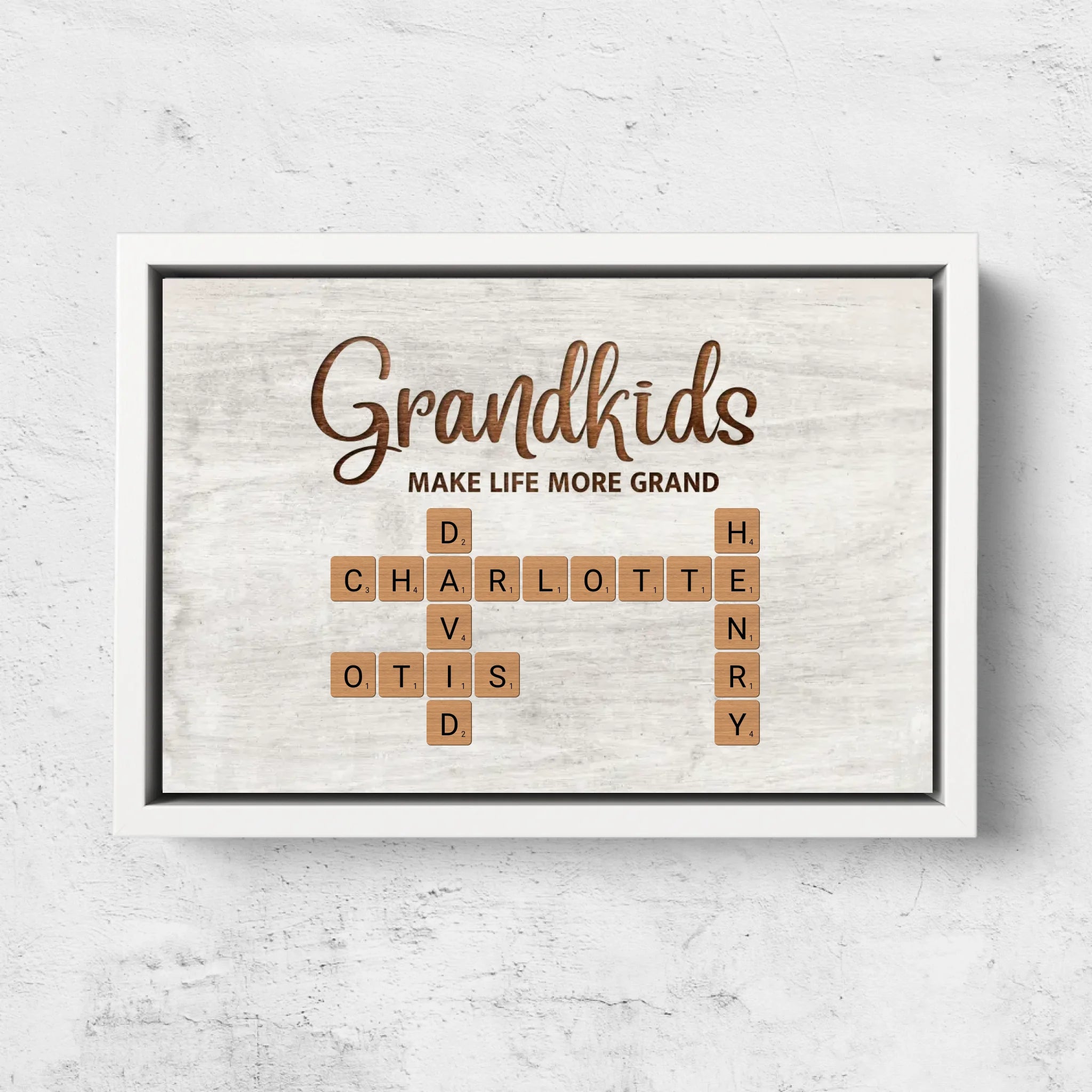 Personalized Canvas “Grandchildren make life more beautiful - crossword puzzle”