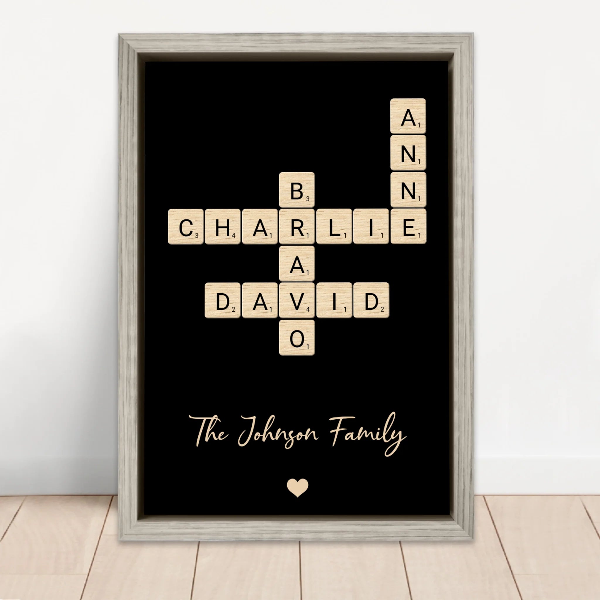 Personalized Canvas "Family Crossword Art"