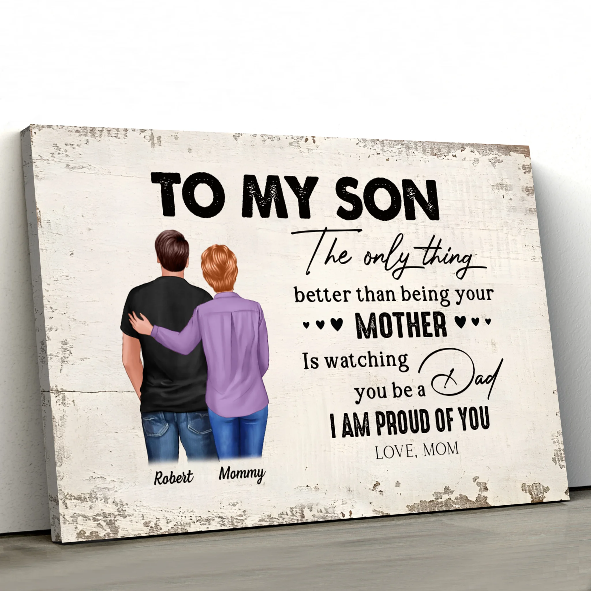 Personalized Canvas "From Mother to Son - Father's Day Gift"