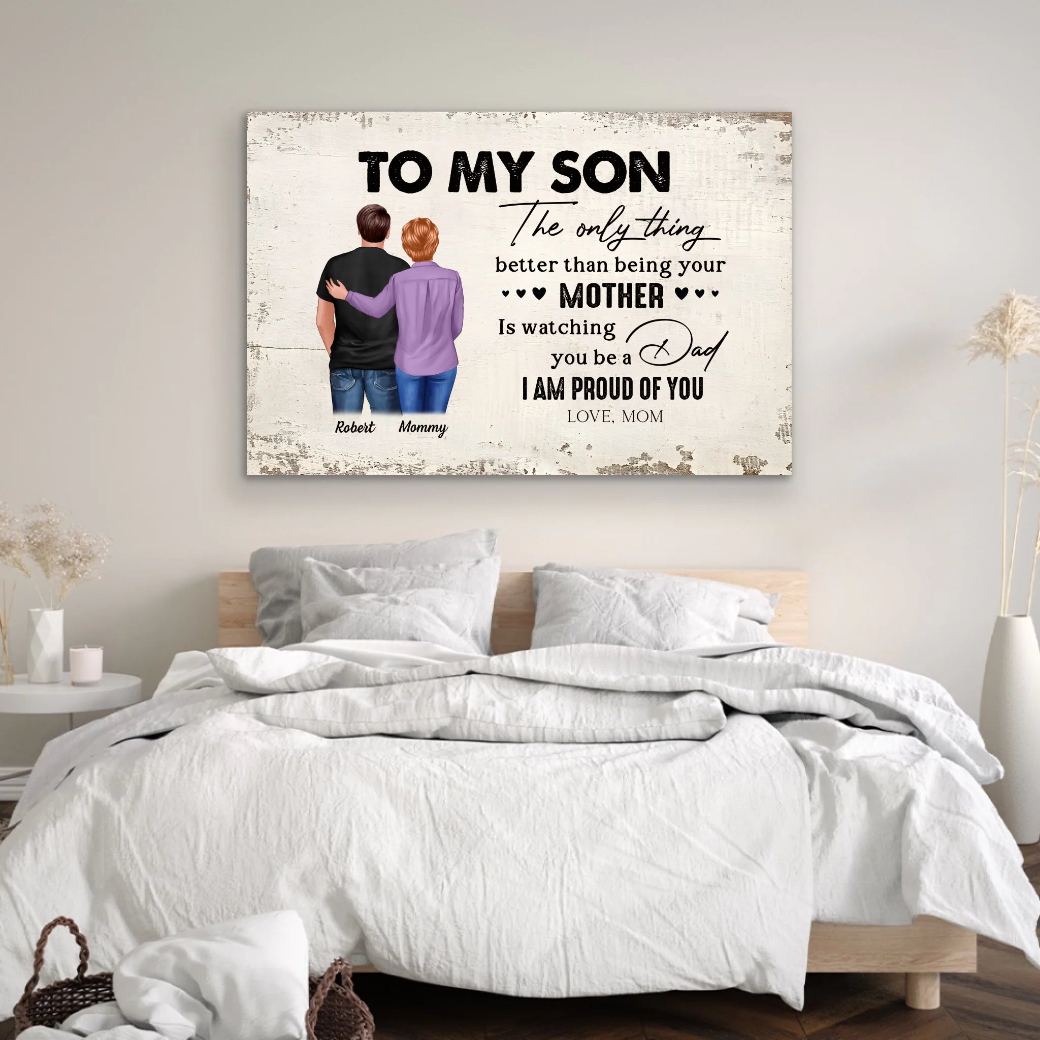 Personalized Canvas "From Mother to Son - Father's Day Gift"
