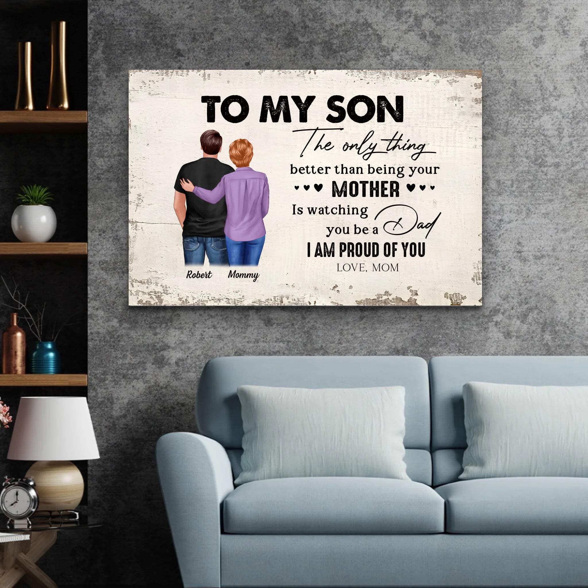 Personalized Canvas "From Mother to Son - Father's Day Gift"