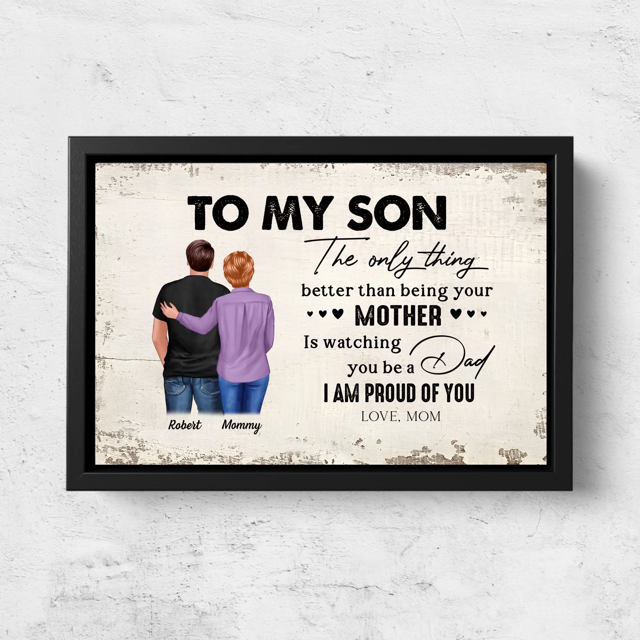 Personalized Canvas "From Mother to Son - Father's Day Gift"