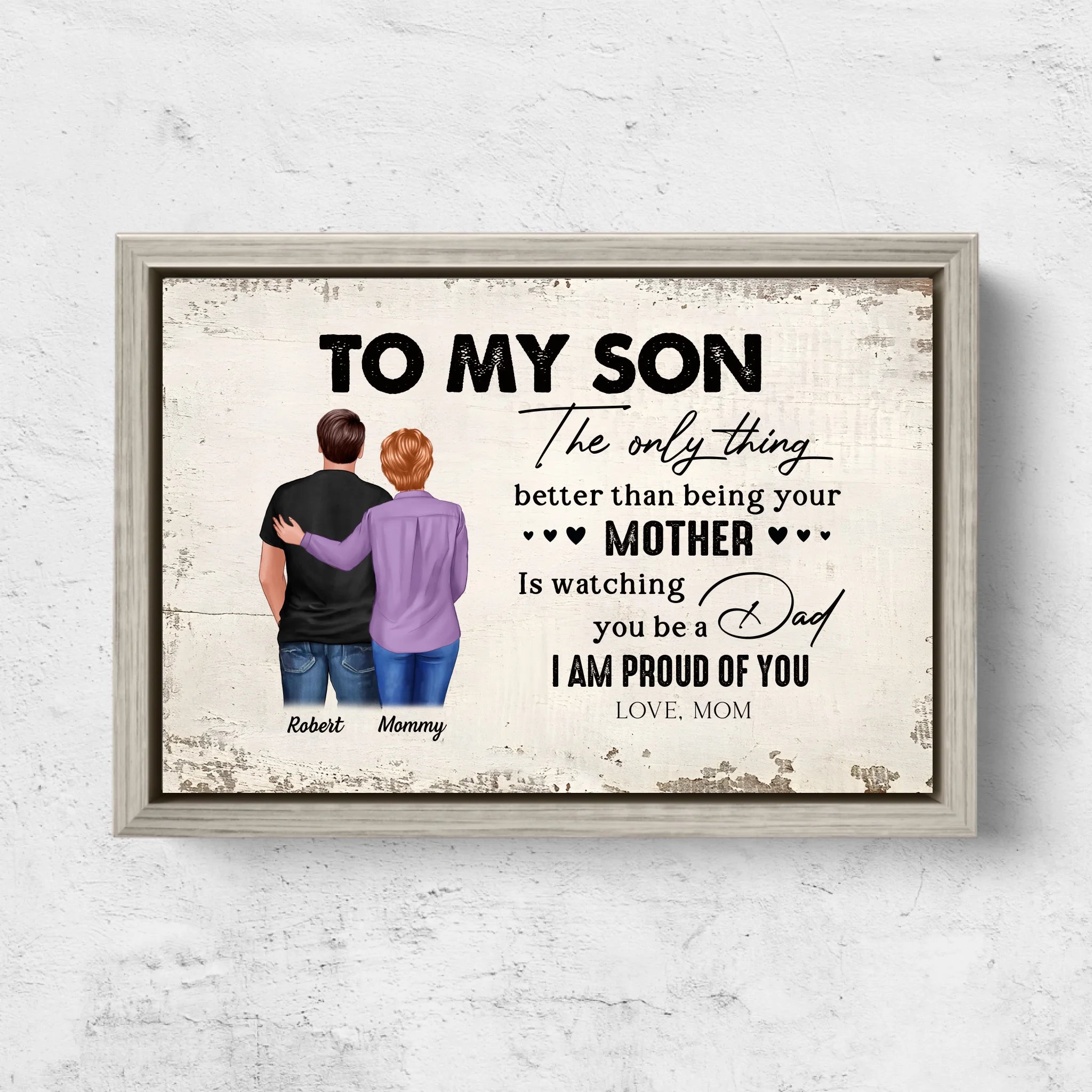 Personalized Canvas "From Mother to Son - Father's Day Gift"