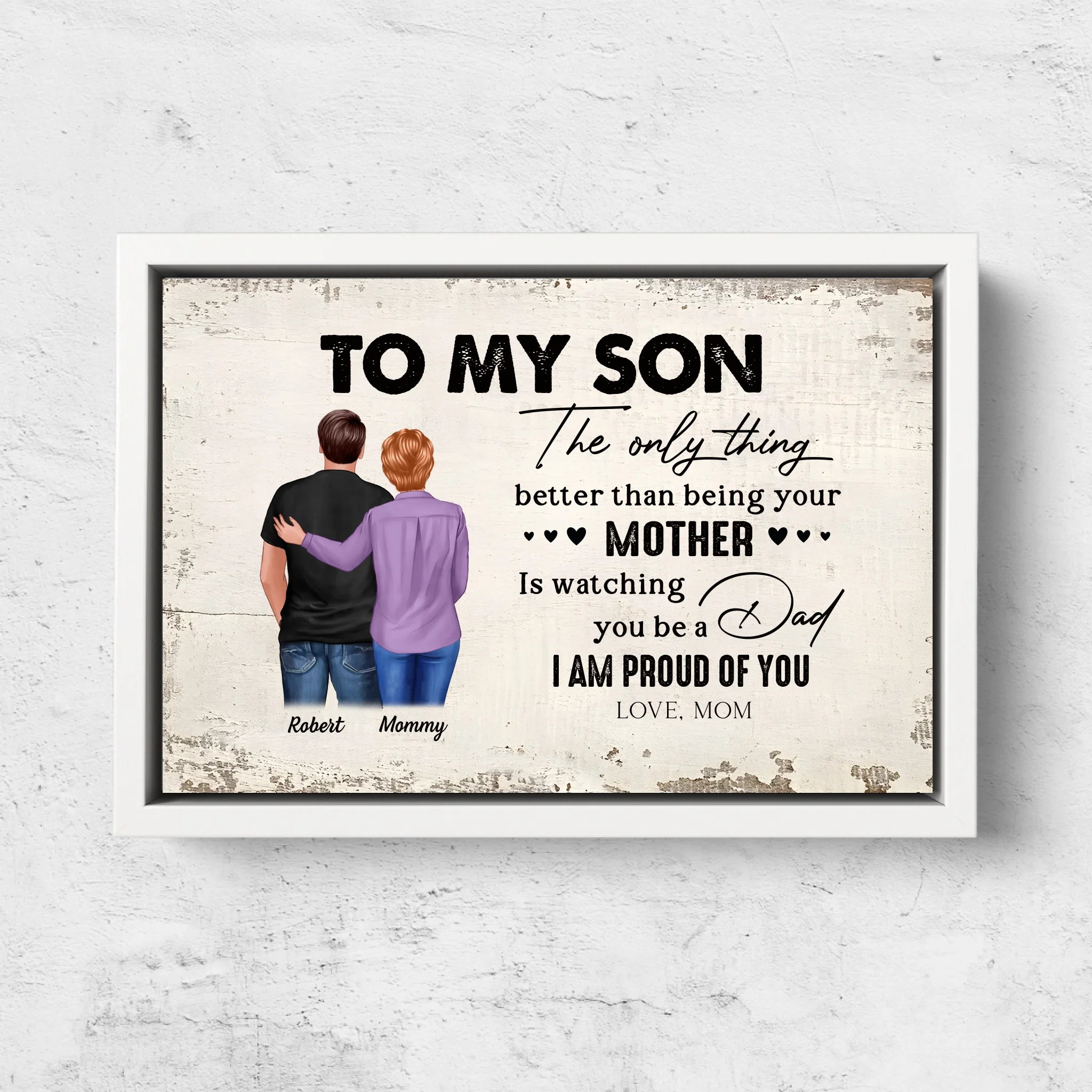 Personalized Canvas "From Mother to Son - Father's Day Gift"