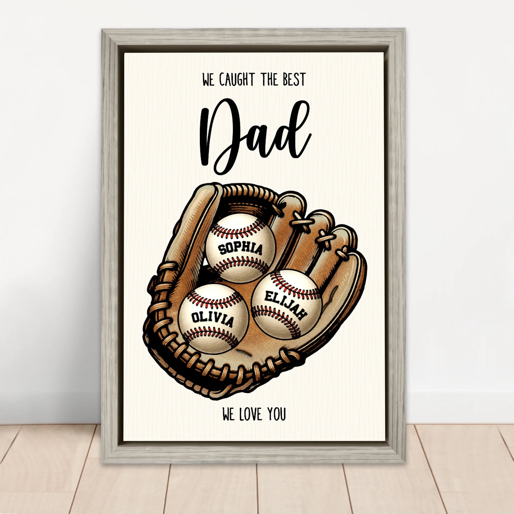 Personalized Canvas "We caught the best Dad or Mom"