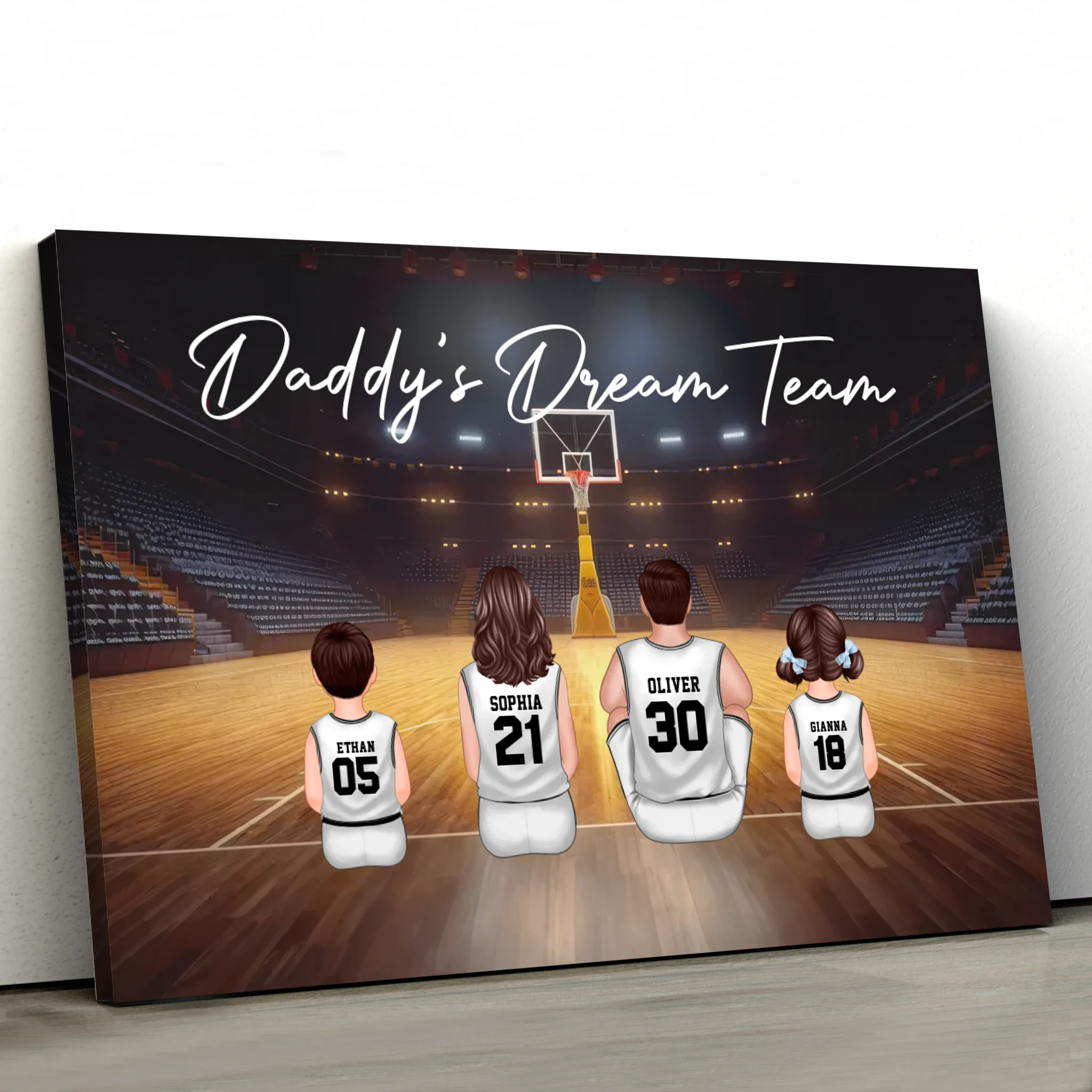 Personalized Canvas "Daddy's dream team – Basketball"