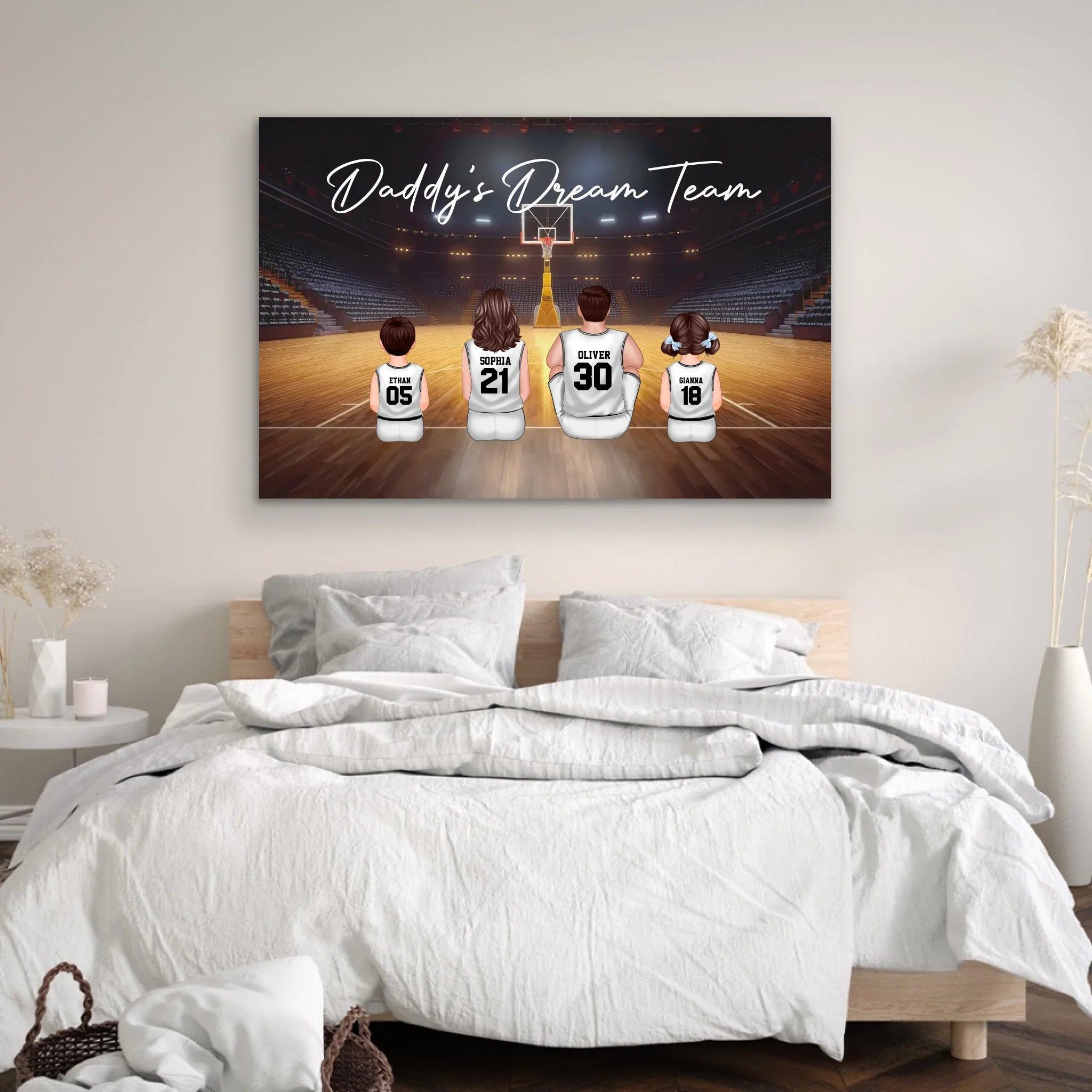 Personalized Canvas "Daddy's dream team – Basketball"