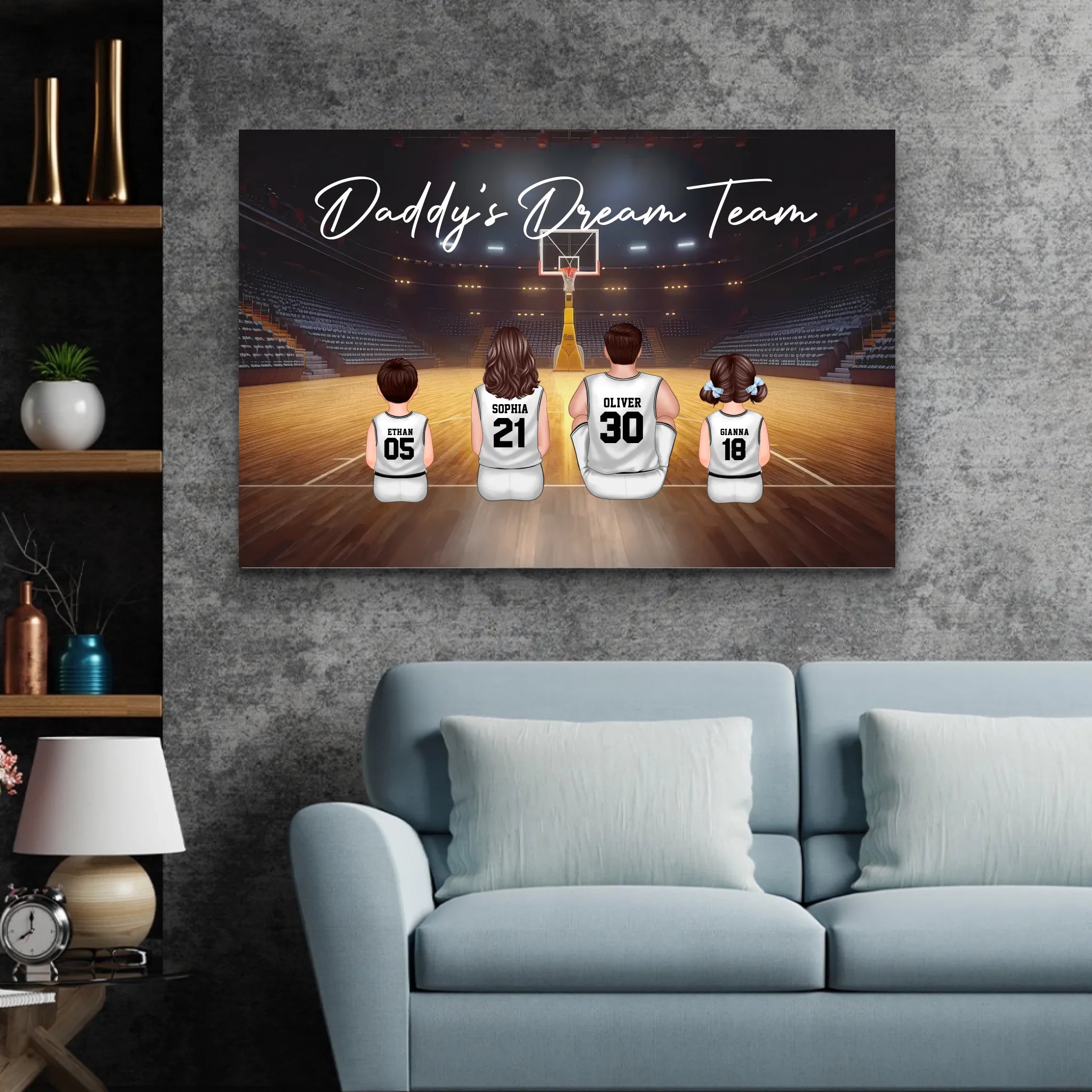 Personalized Canvas "Daddy's dream team – Basketball"