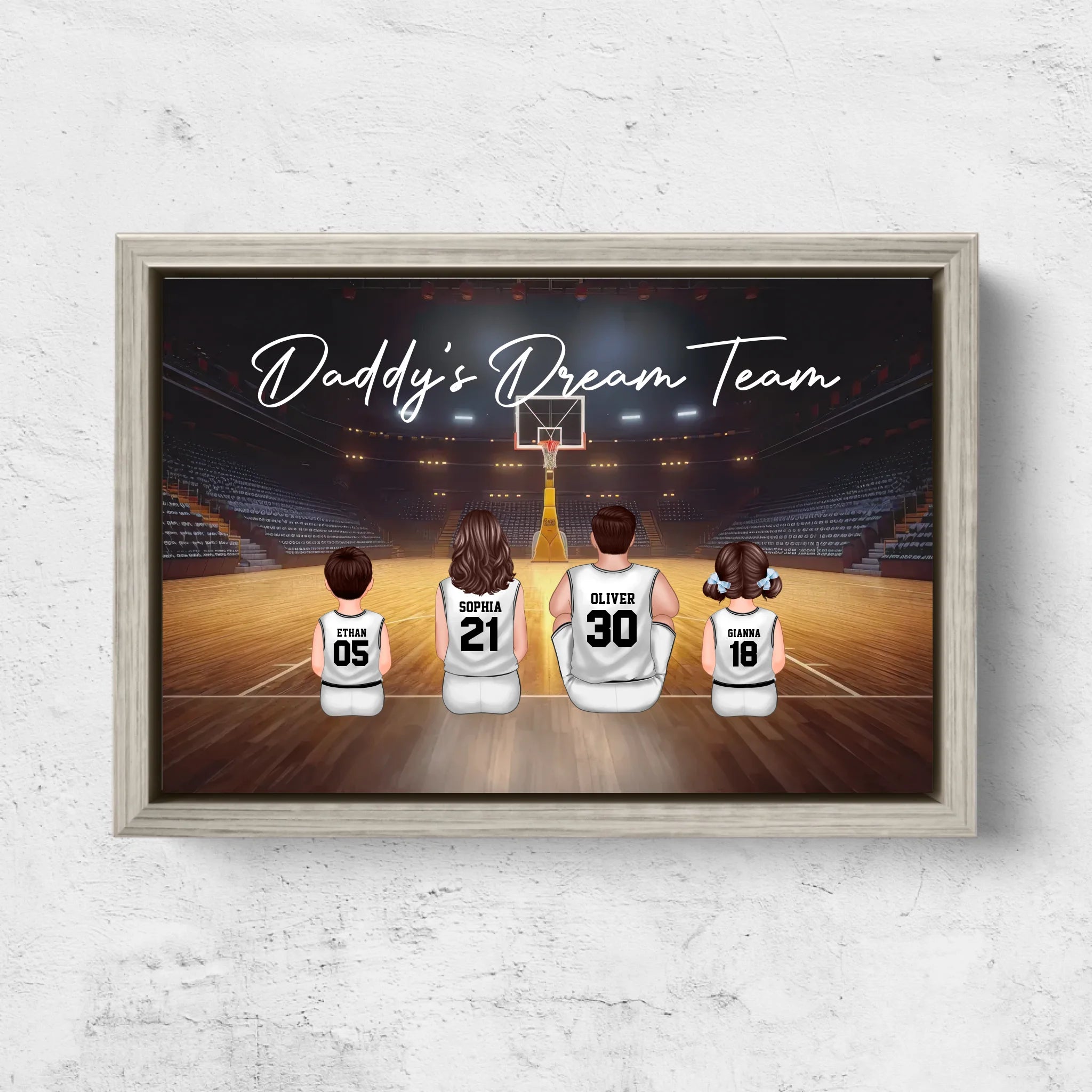 Personalized Canvas "Daddy's dream team – Basketball"