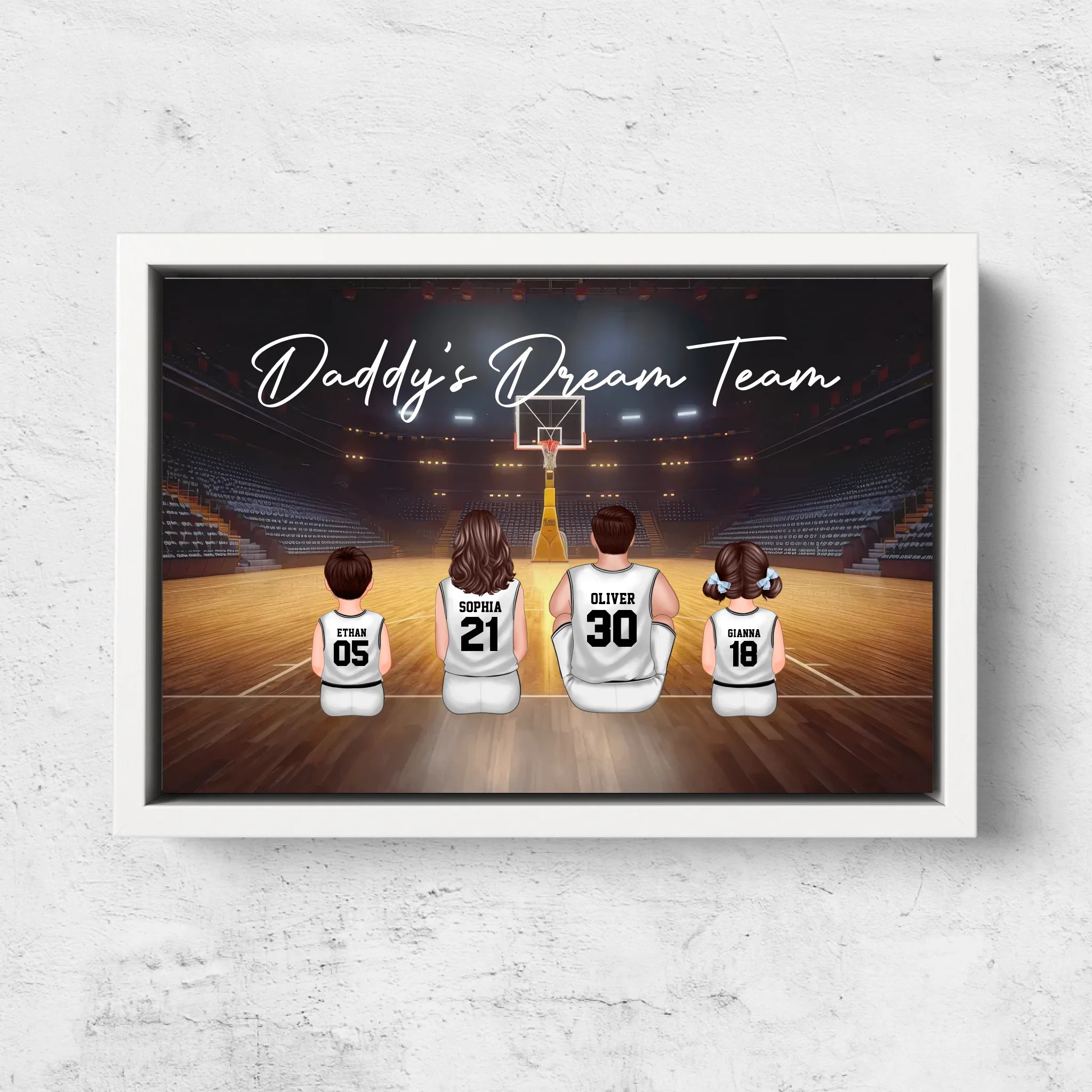 Personalized Canvas "Daddy's dream team – Basketball"