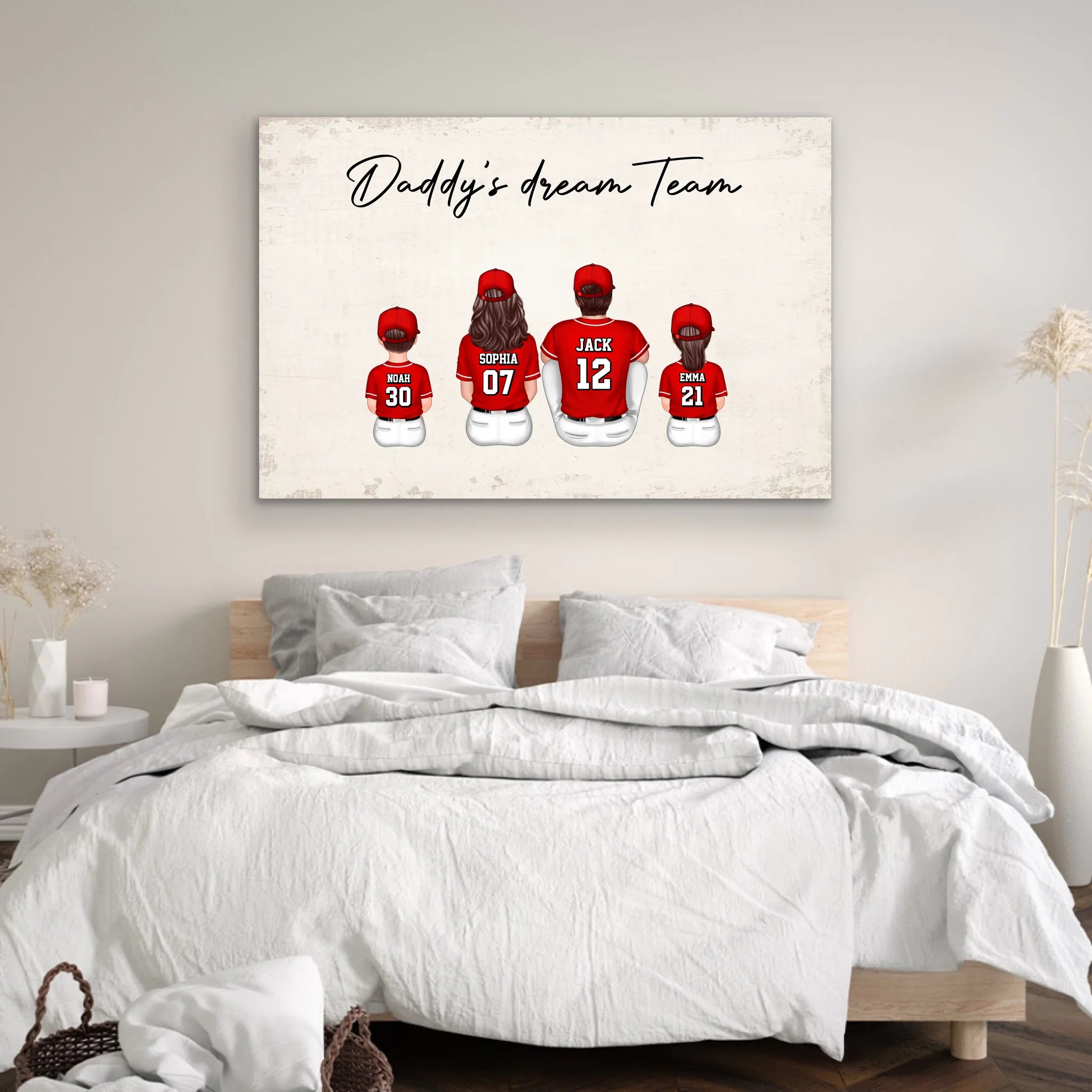 Personalized Canvas "Daddy's dream team – Baseball"