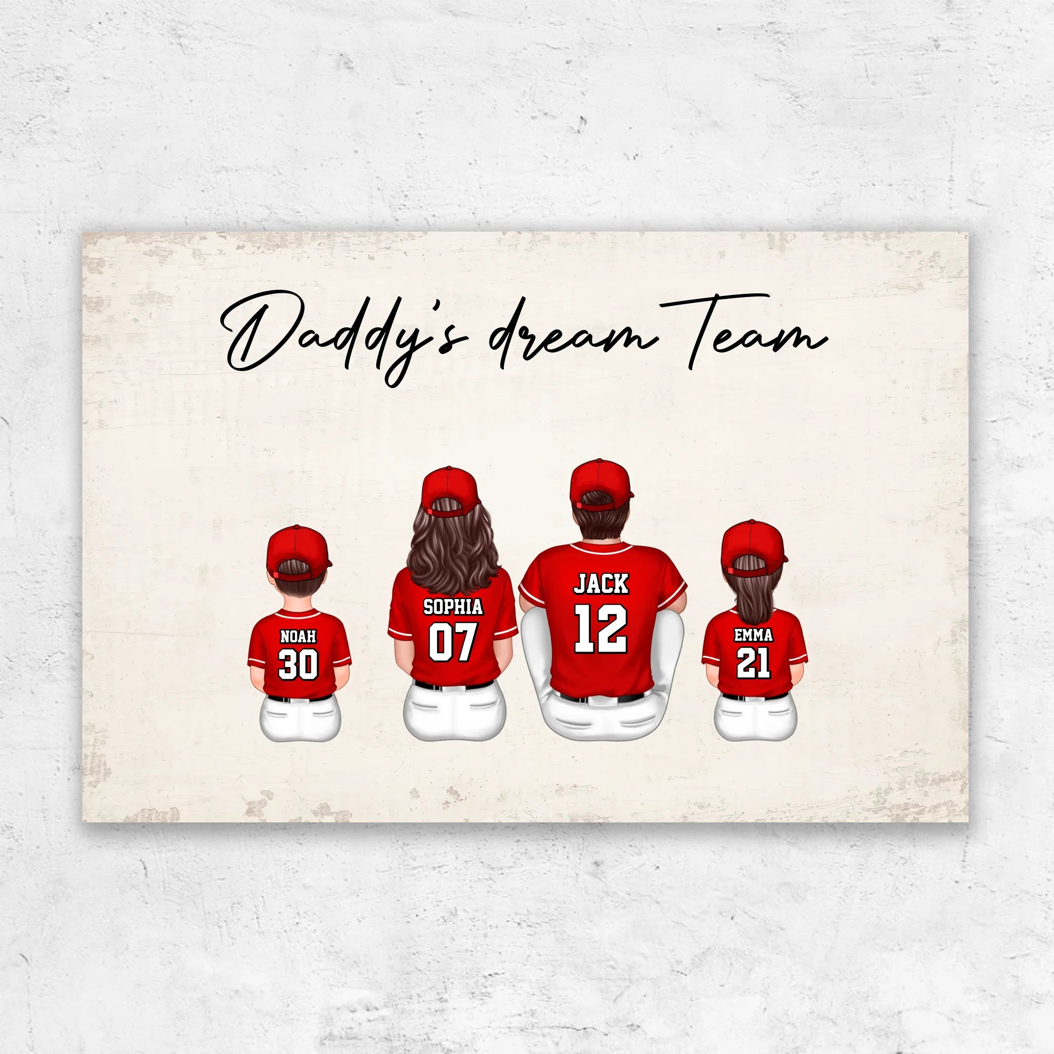 Personalized Canvas "Daddy's dream team – Baseball"