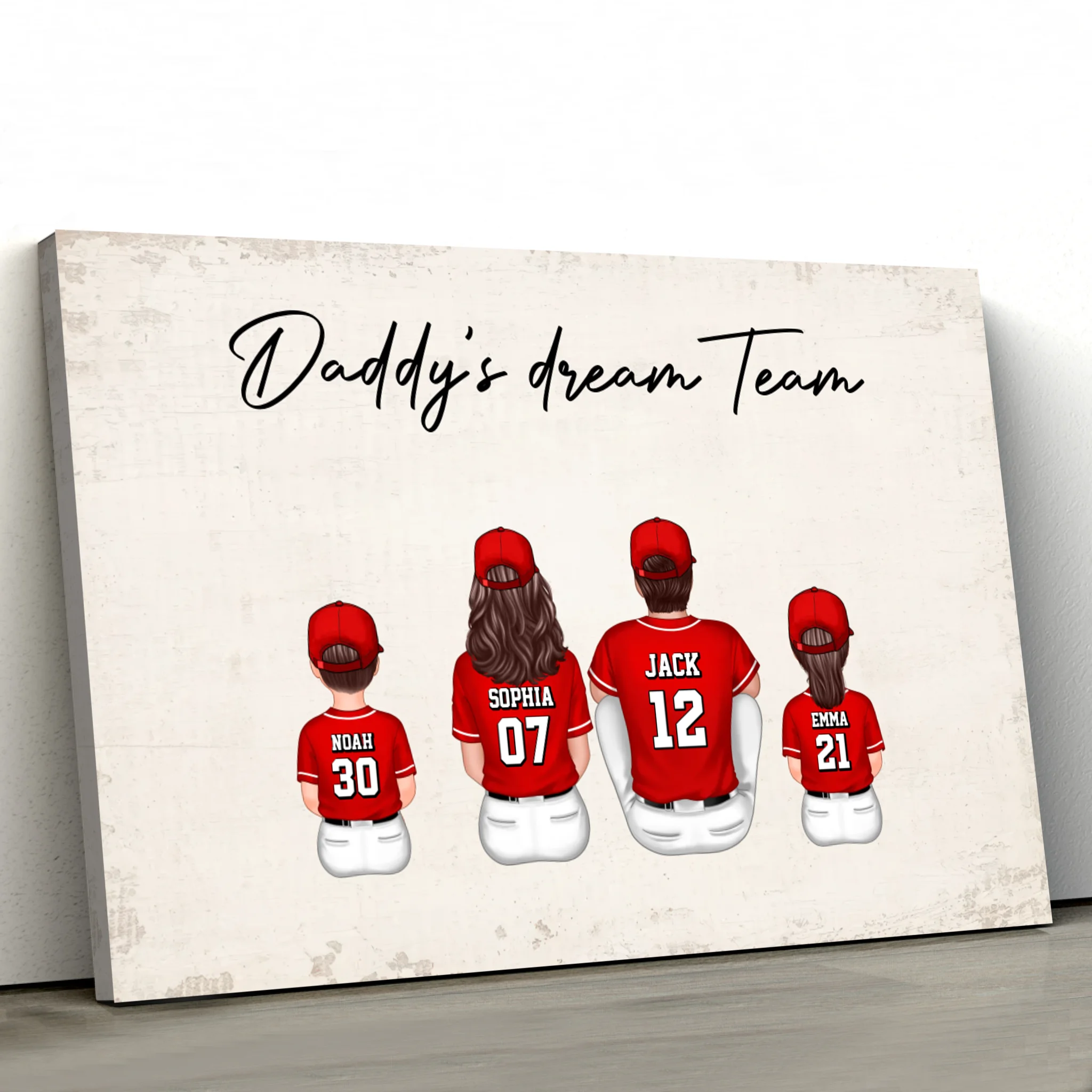 Personalized Canvas "Daddy's dream team – Baseball"