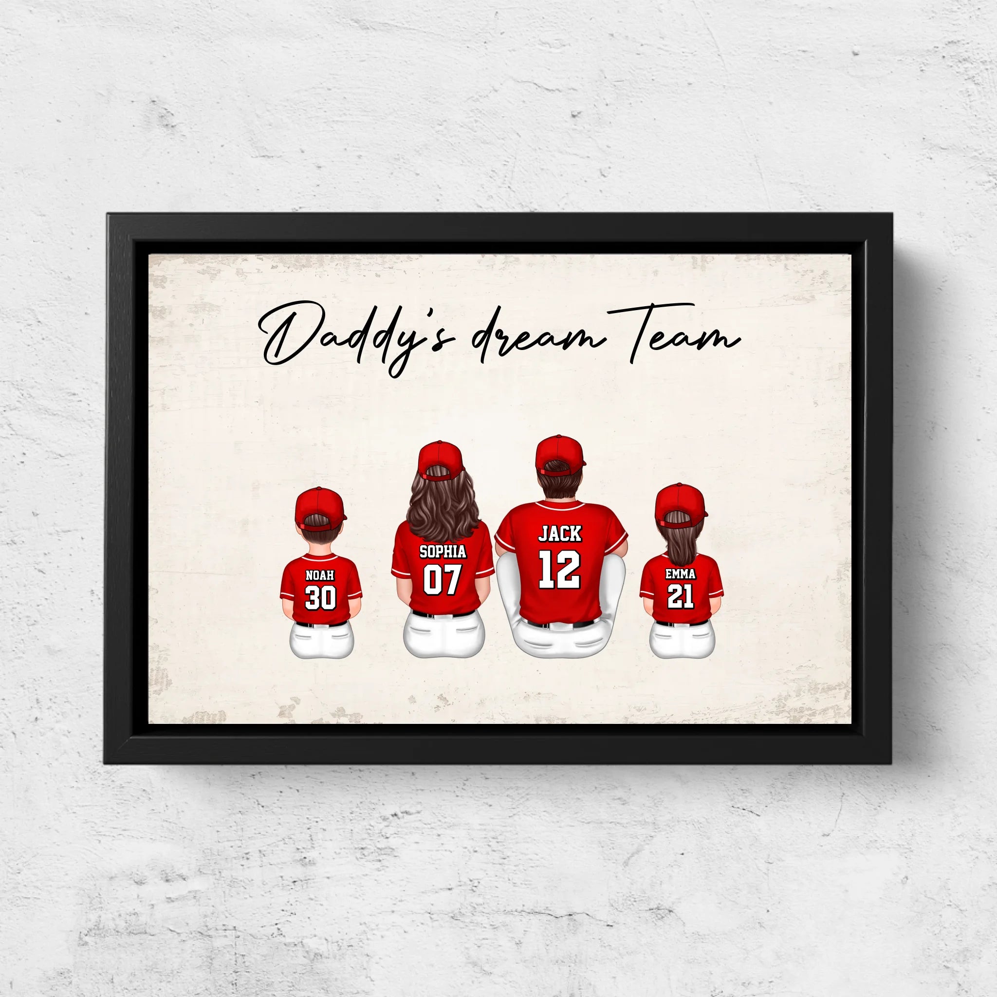 Personalized Canvas "Daddy's dream team – Baseball"