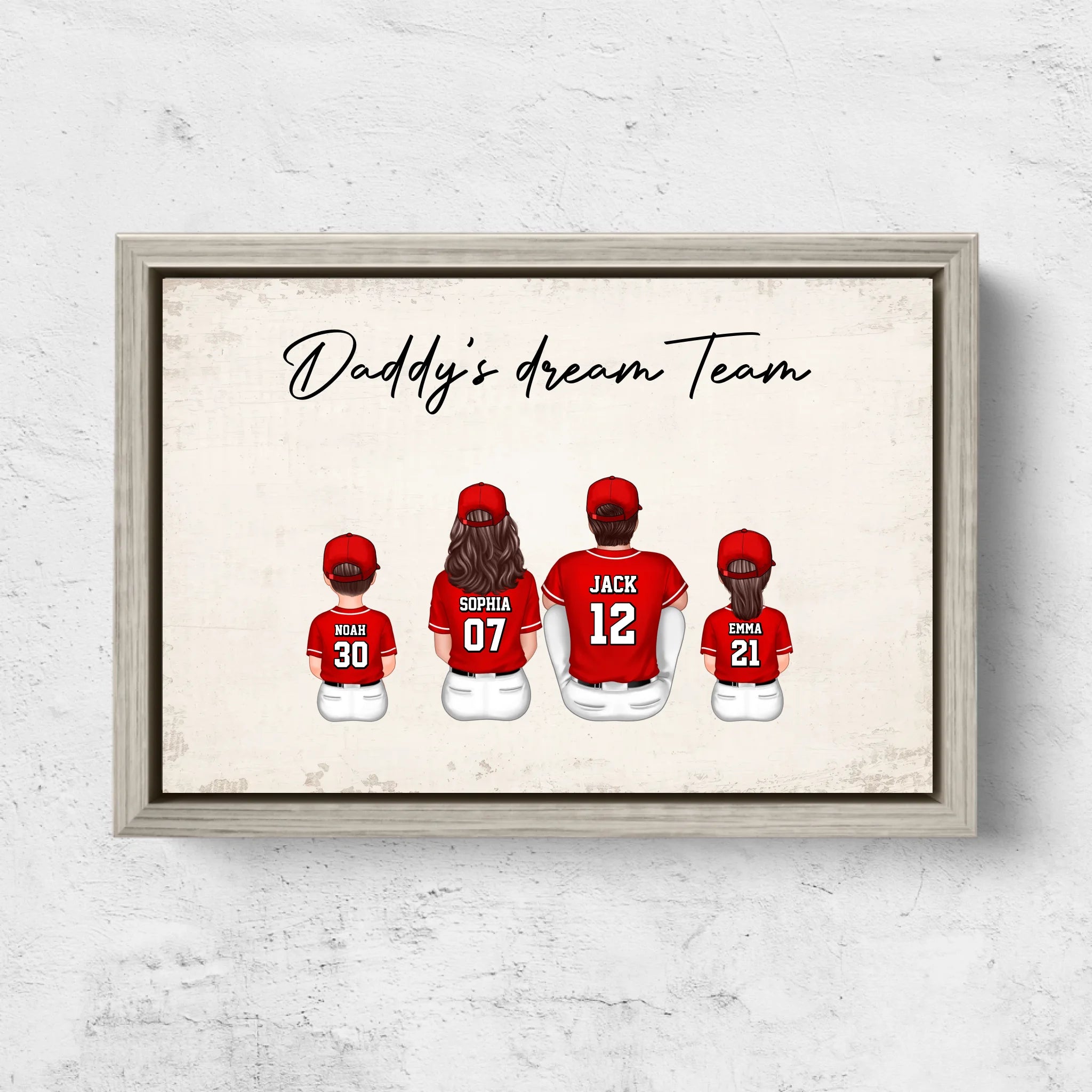 Personalized Canvas "Daddy's dream team – Baseball"