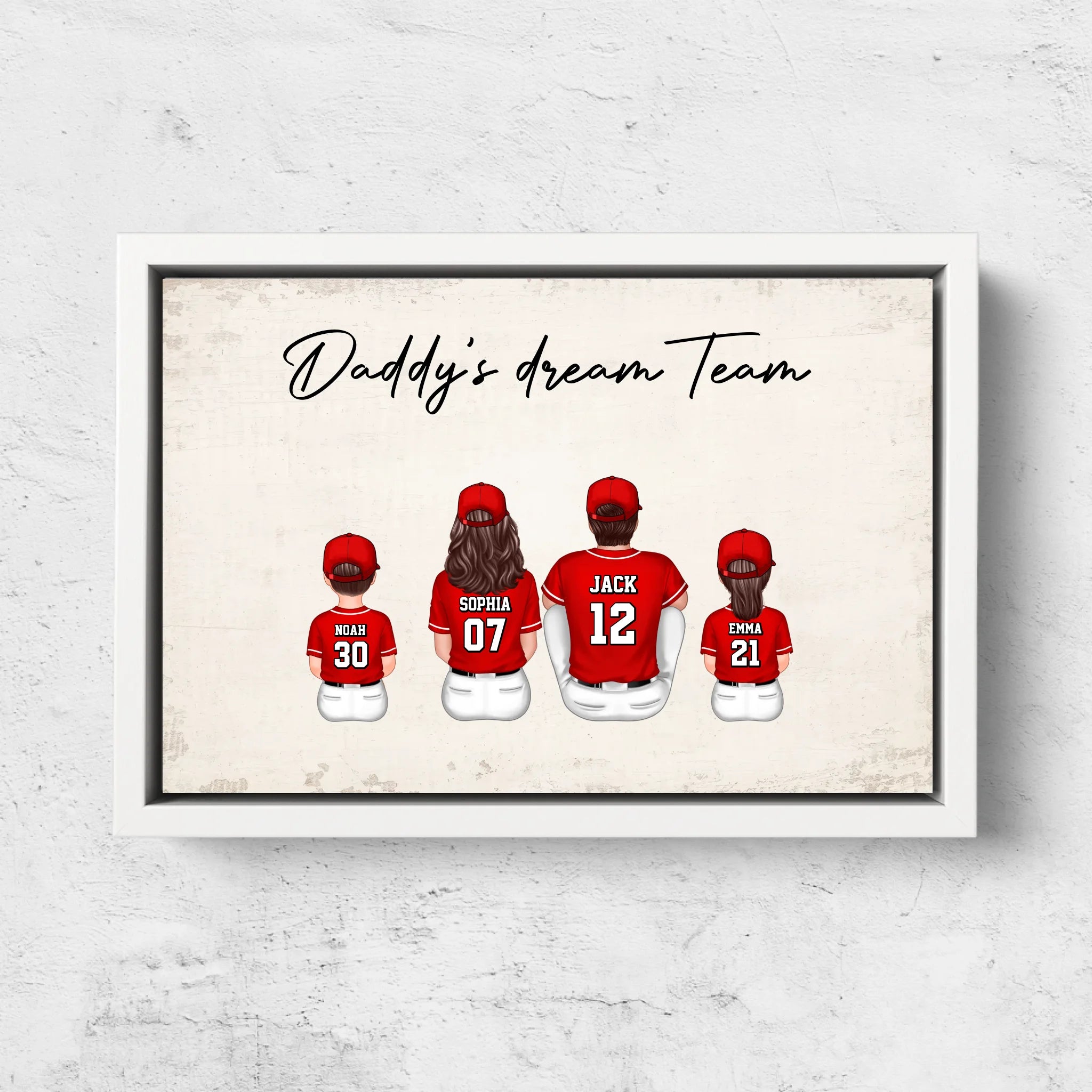 Personalized Canvas "Daddy's dream team – Baseball"