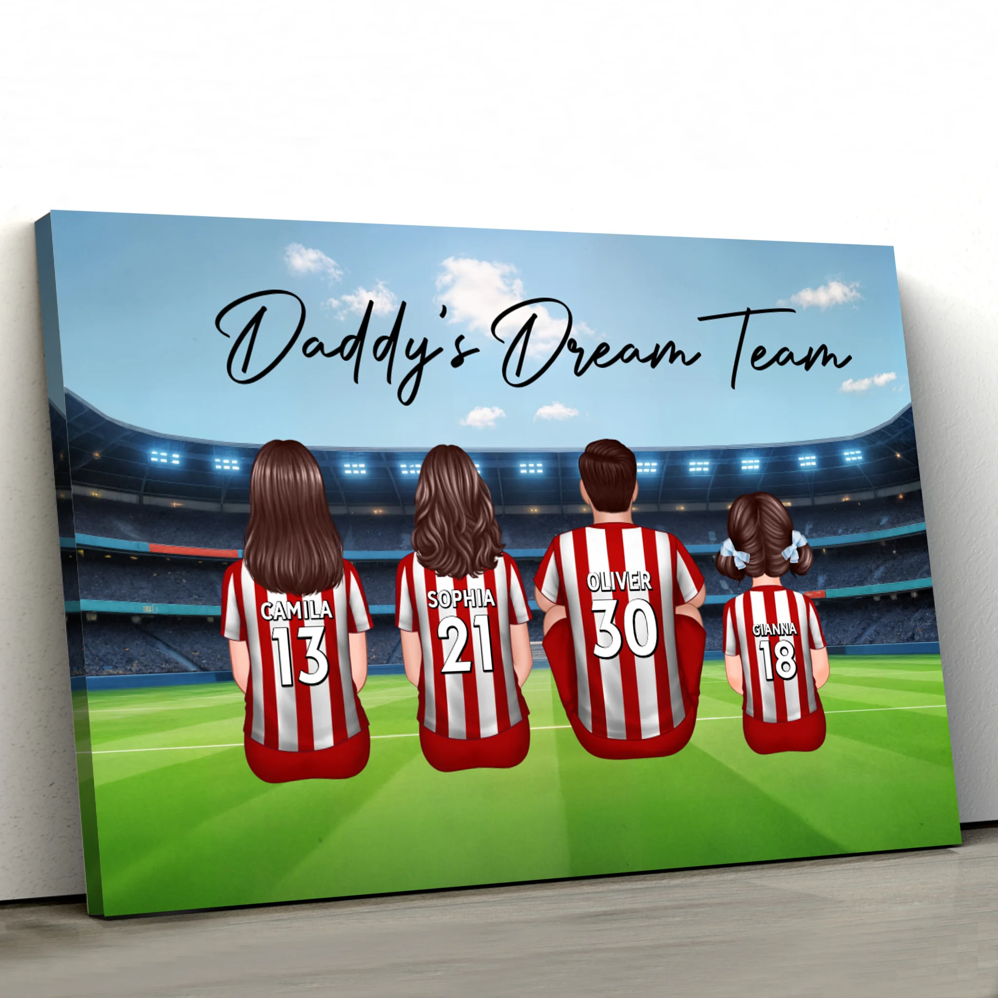 Personalized Canvas "Daddy's dream team – Soccer"