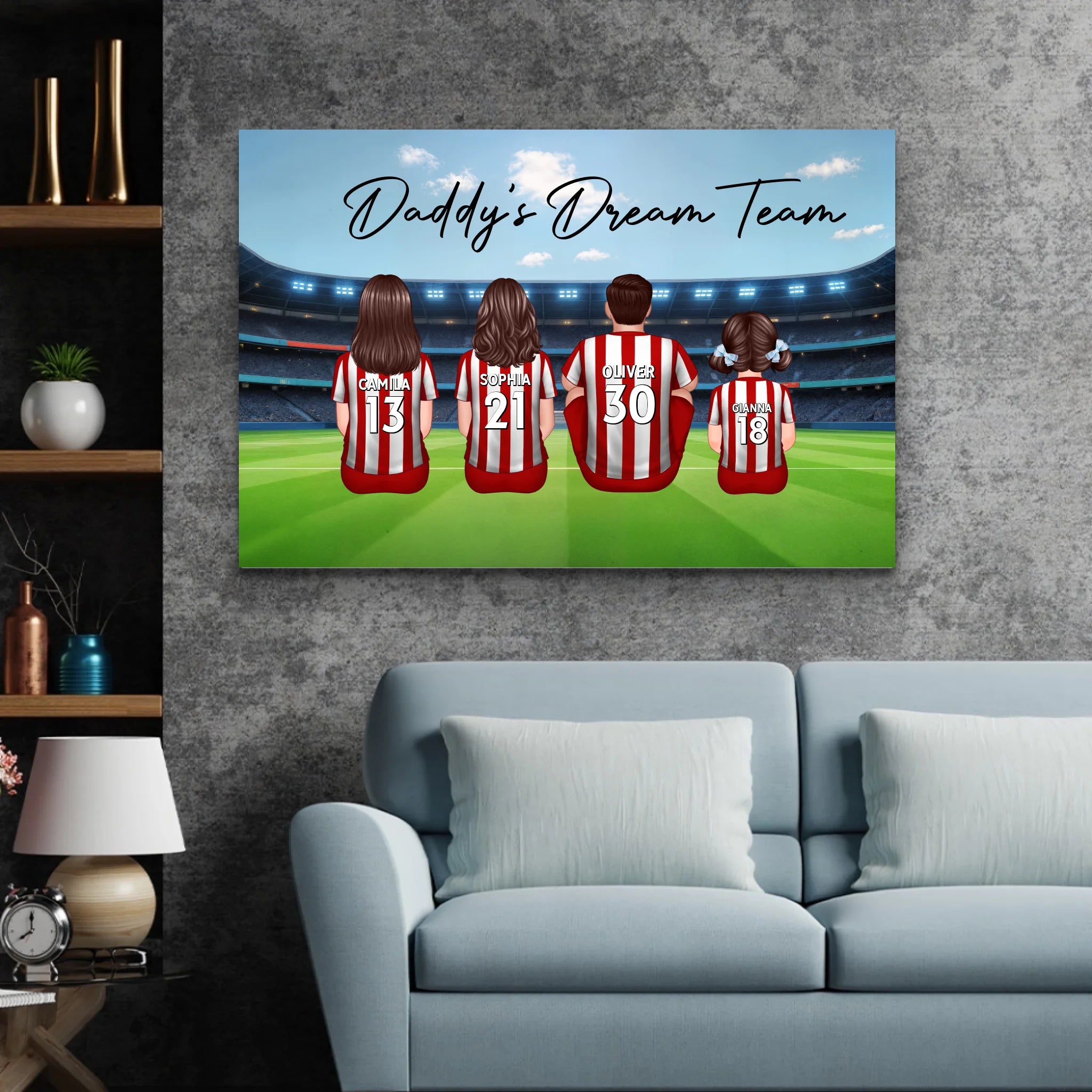 Personalized Canvas "Daddy's dream team – Soccer"