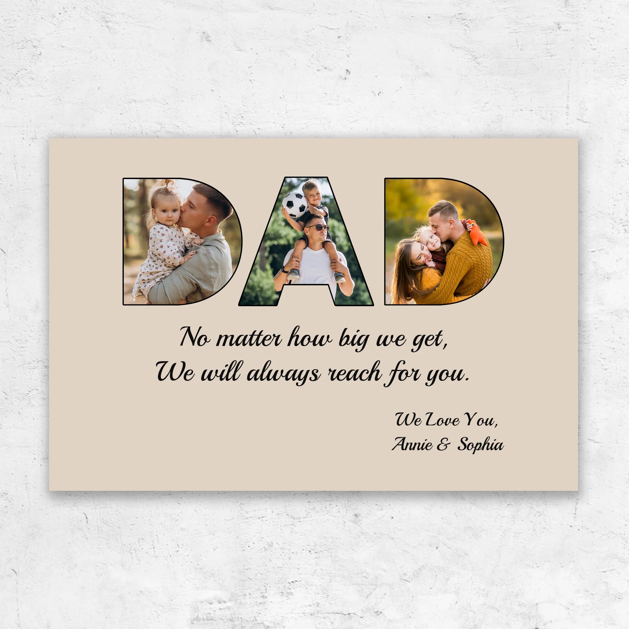 Personalized Canvas "DAD - I will always reach for you"
