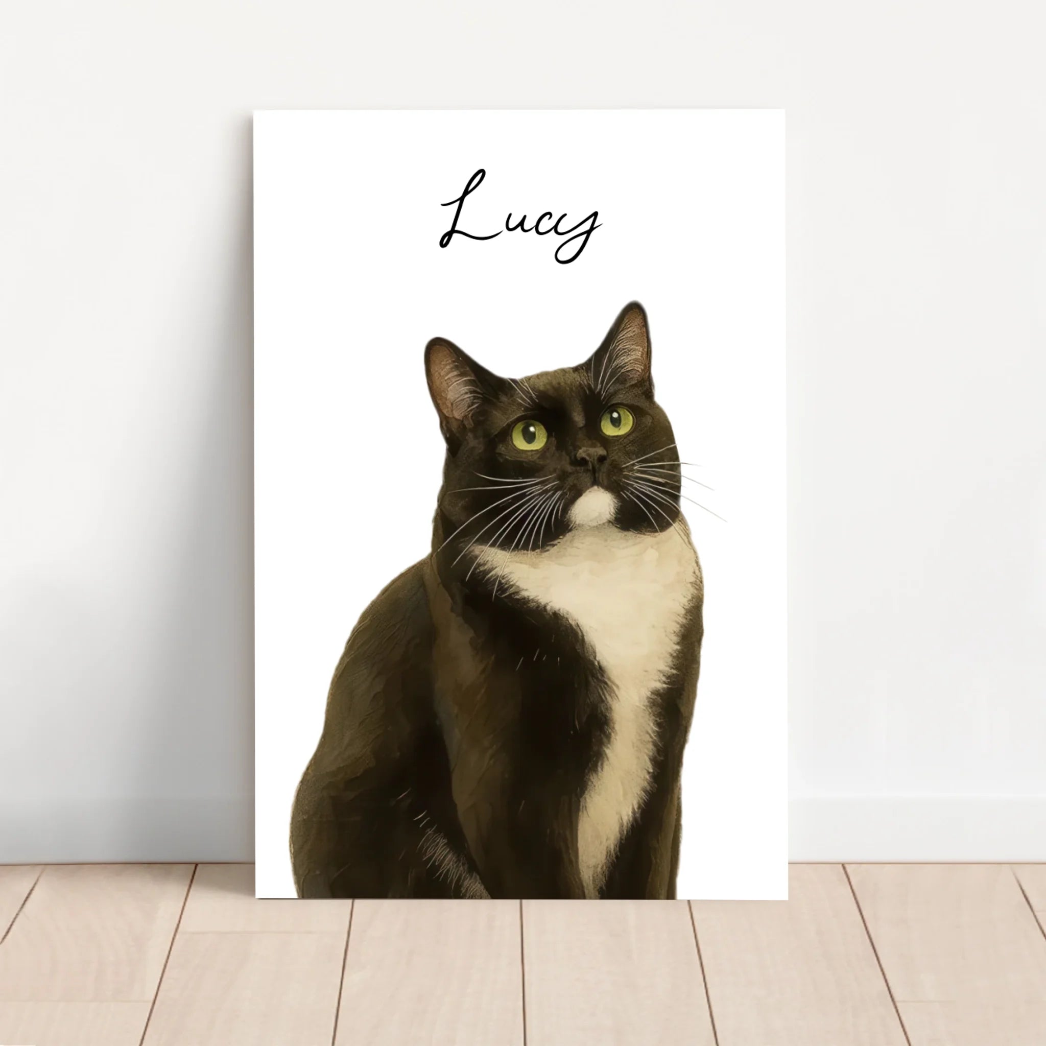 Personalized Canvas – Cat Photo Watercolor