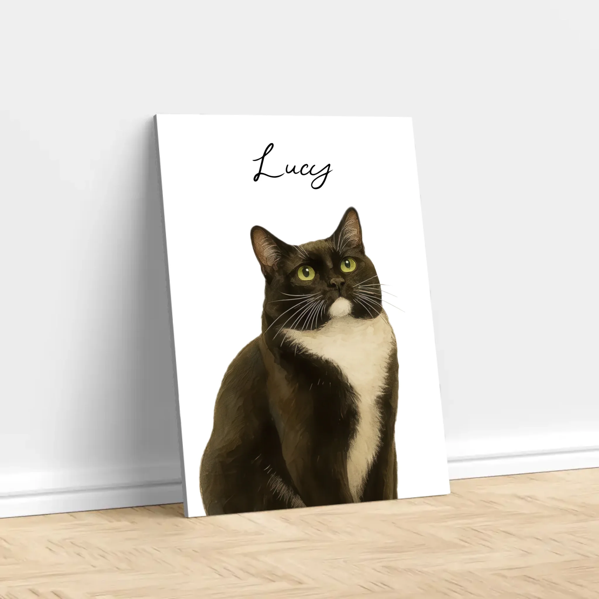 Personalized Canvas – Cat Photo Watercolor