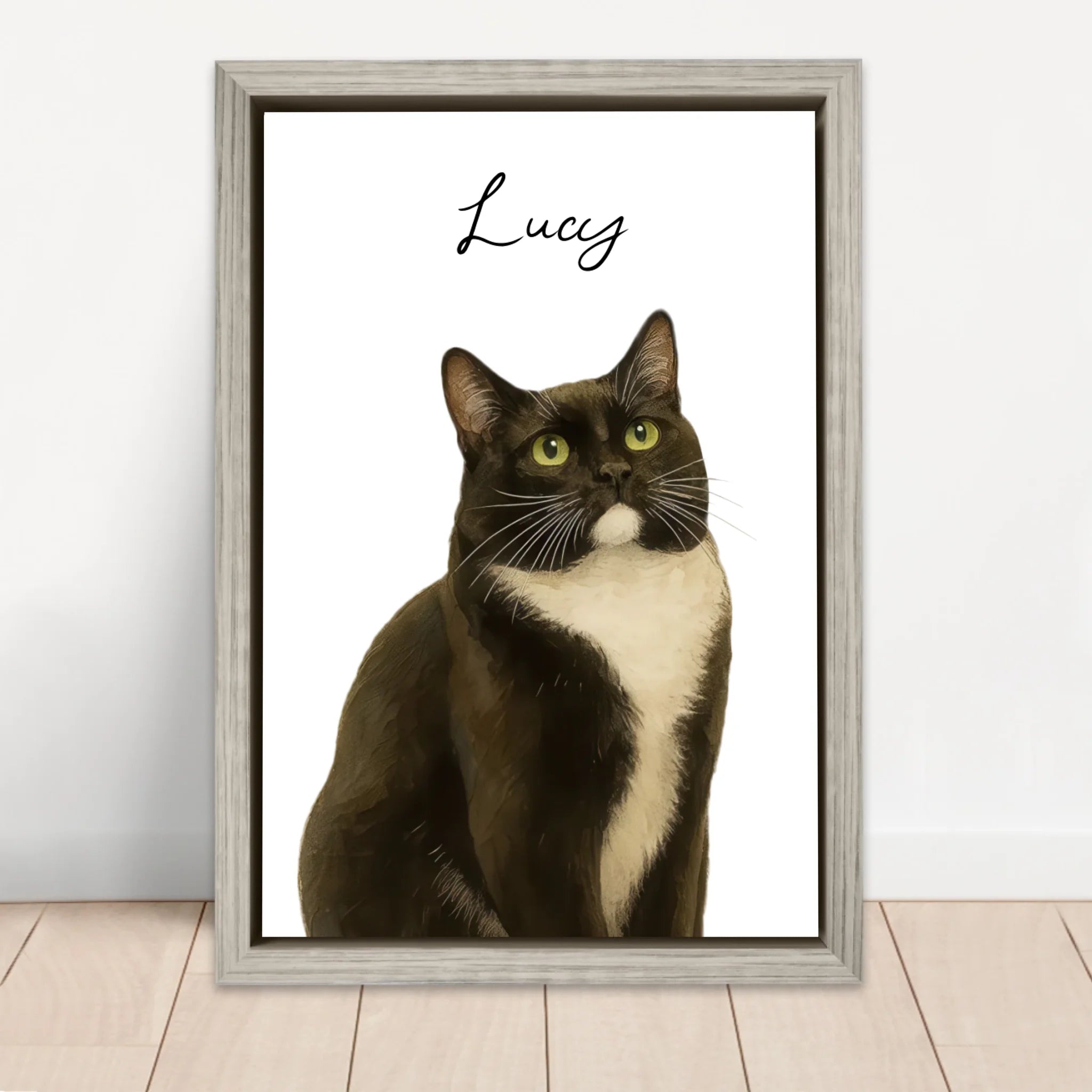 Personalized Canvas – Cat Photo Watercolor