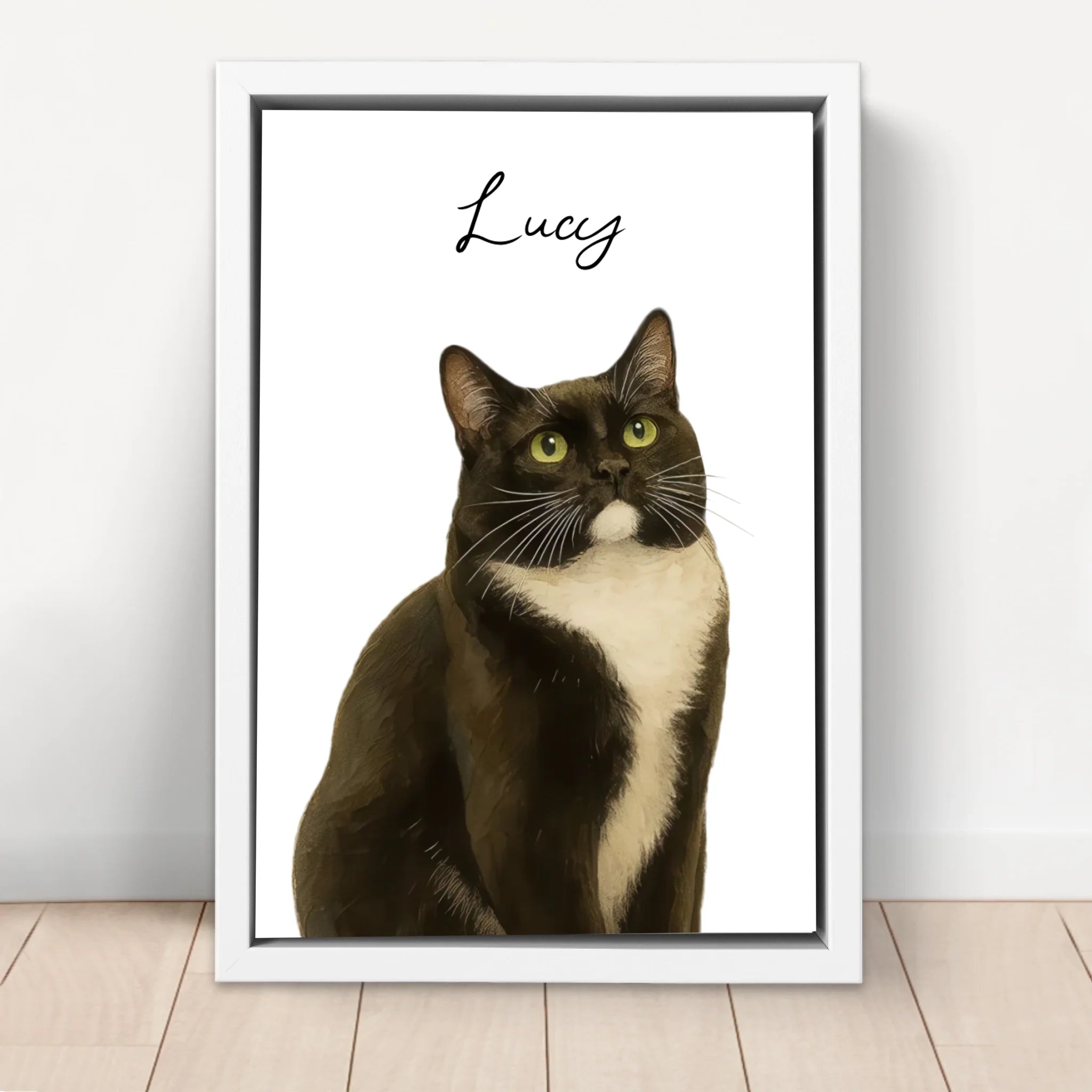 Personalized Canvas – Cat Photo Watercolor