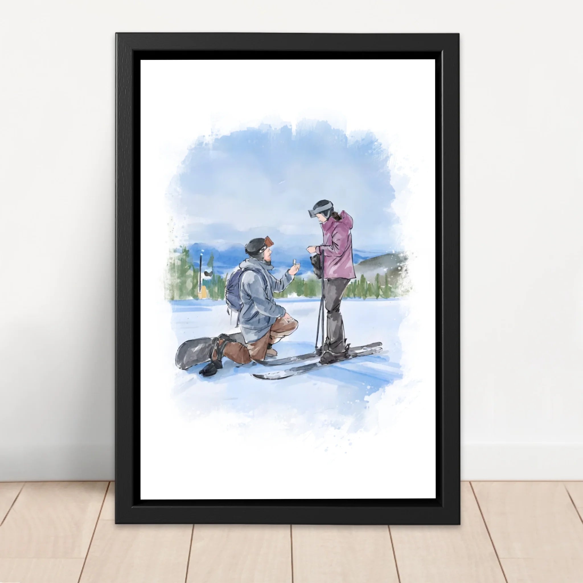 Personalized Canvas – Couple Watercolor Art From Photo