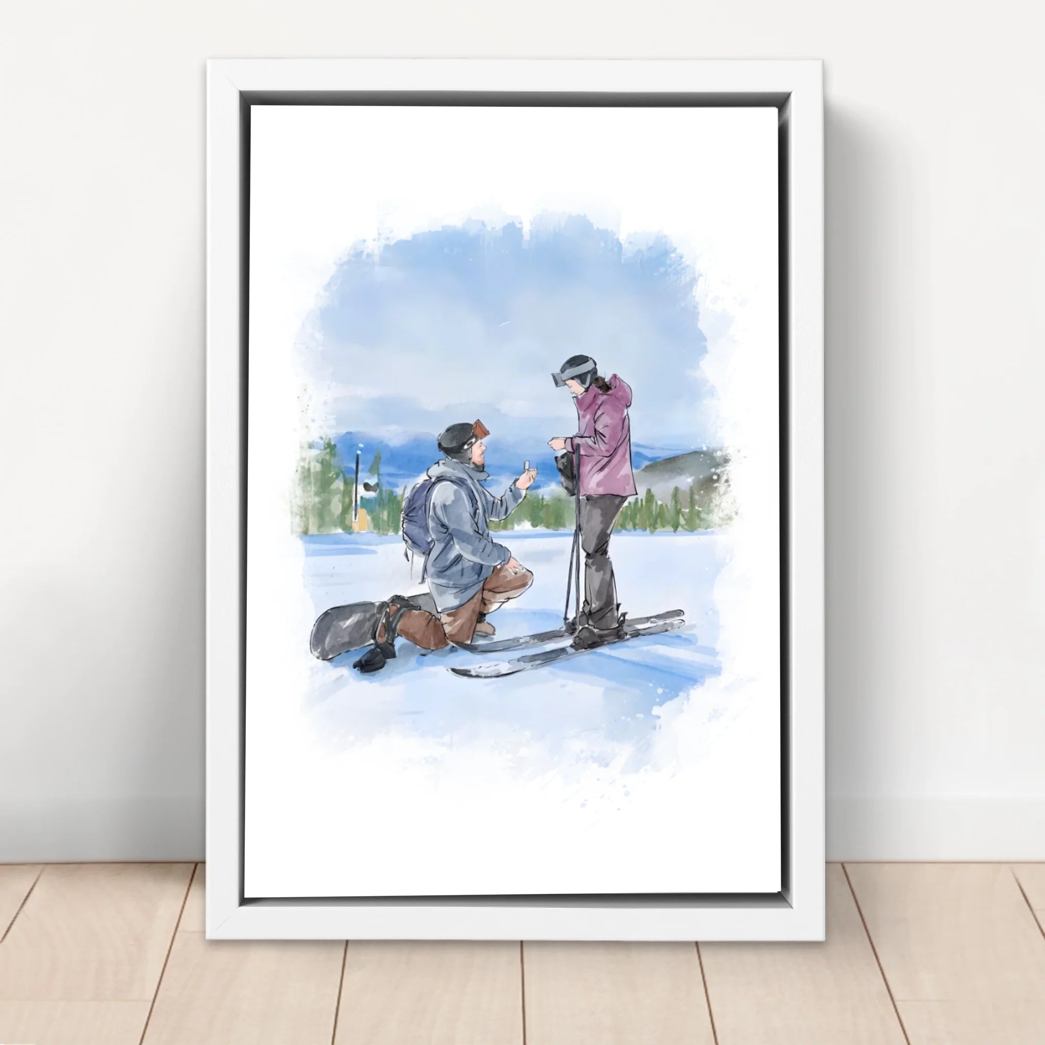 Personalized Canvas – Couple Watercolor Art From Photo