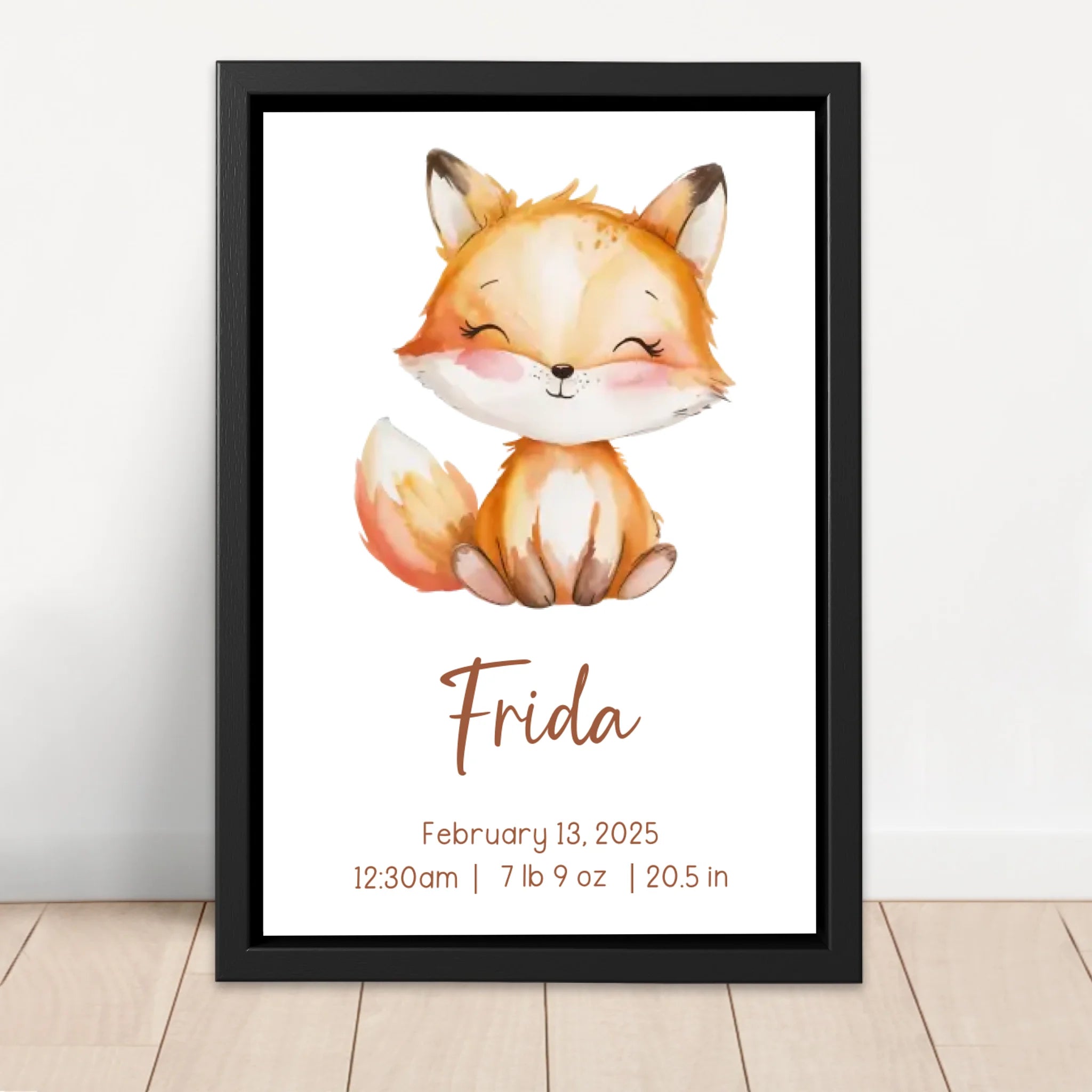 Personalized Canvas – Birth Gift With Animal Motif