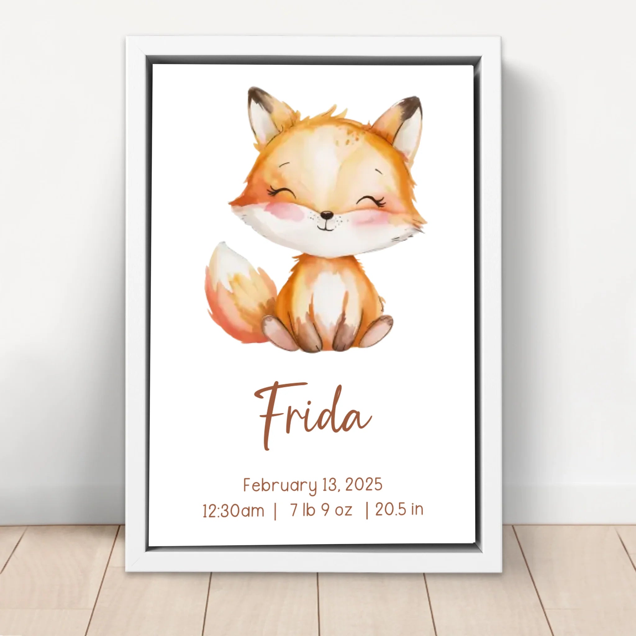 Personalized Canvas – Birth Gift With Animal Motif