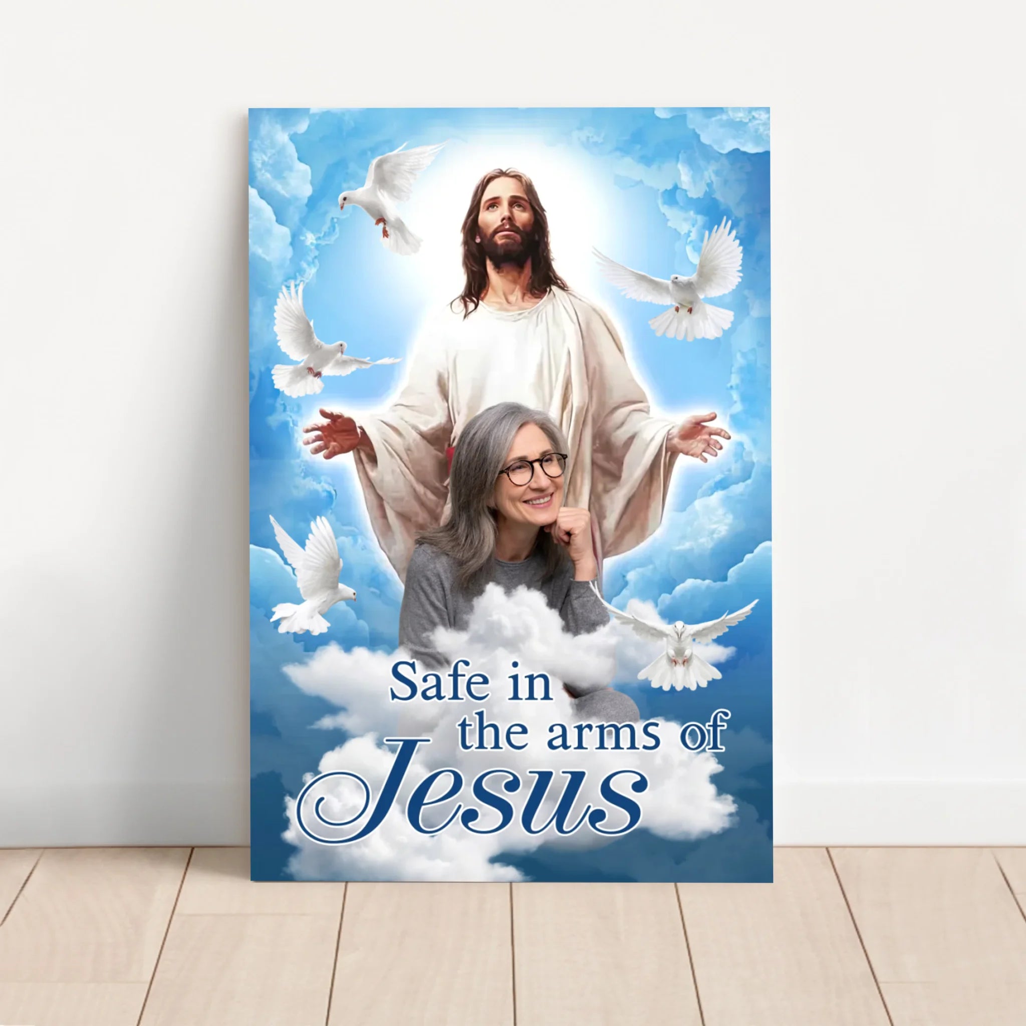 Personalized Canvas “In the arms of Jesus”