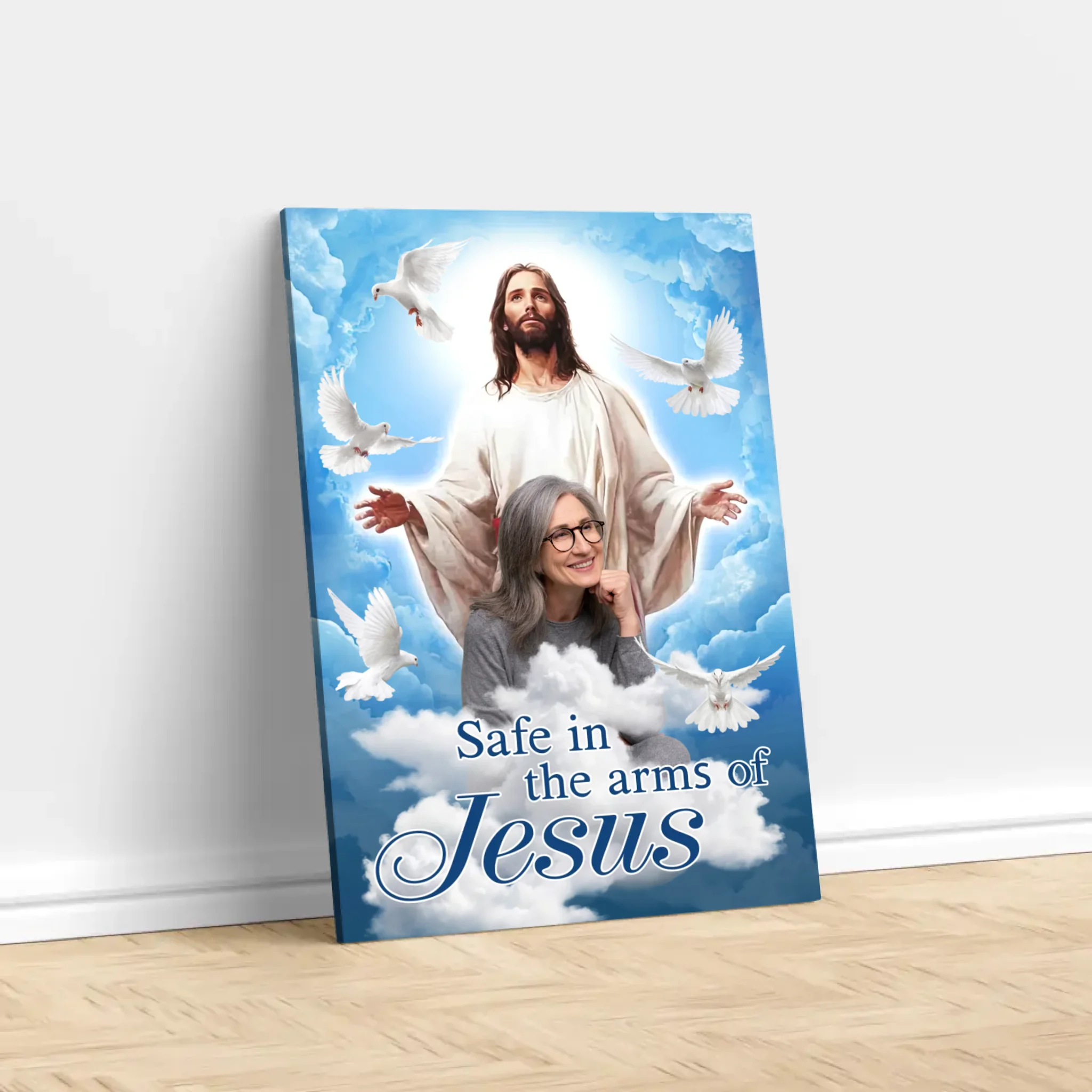 Personalized Canvas “In the arms of Jesus”