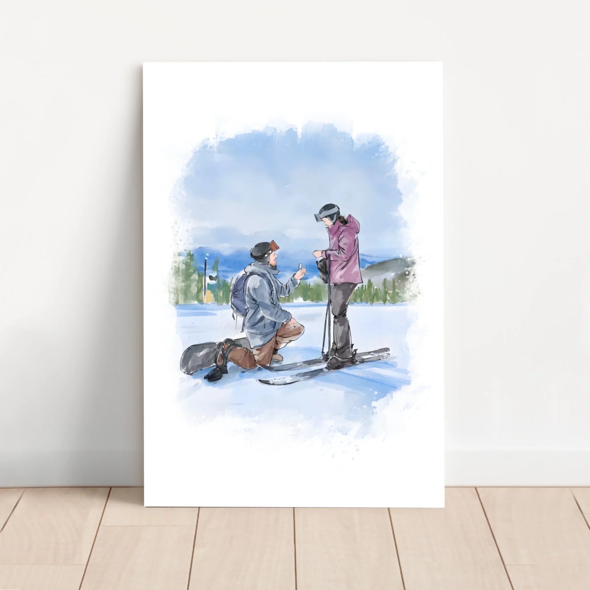 Personalized Canvas – Couple Watercolor Art From Photo