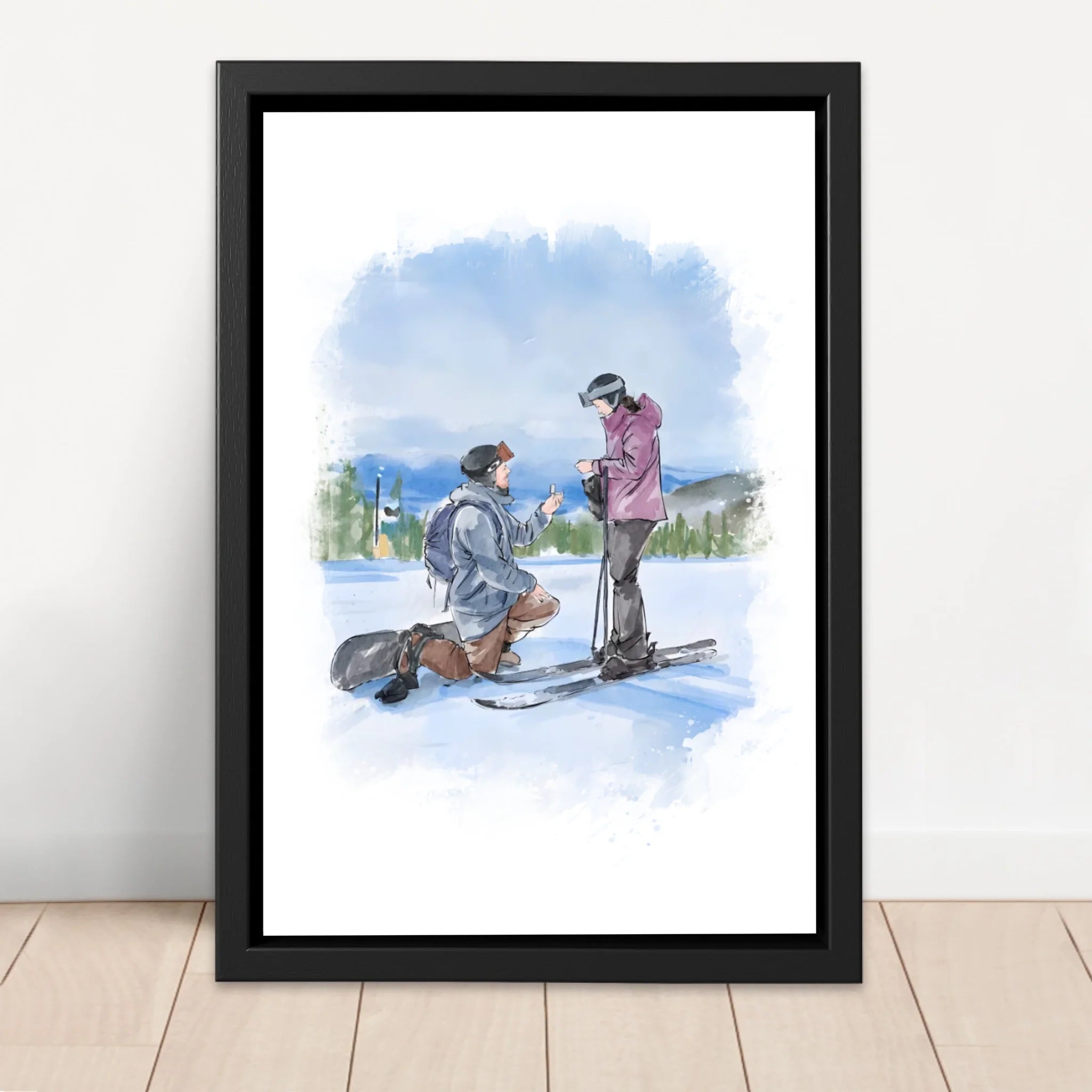 Personalized Canvas – Couple Watercolor Art From Photo