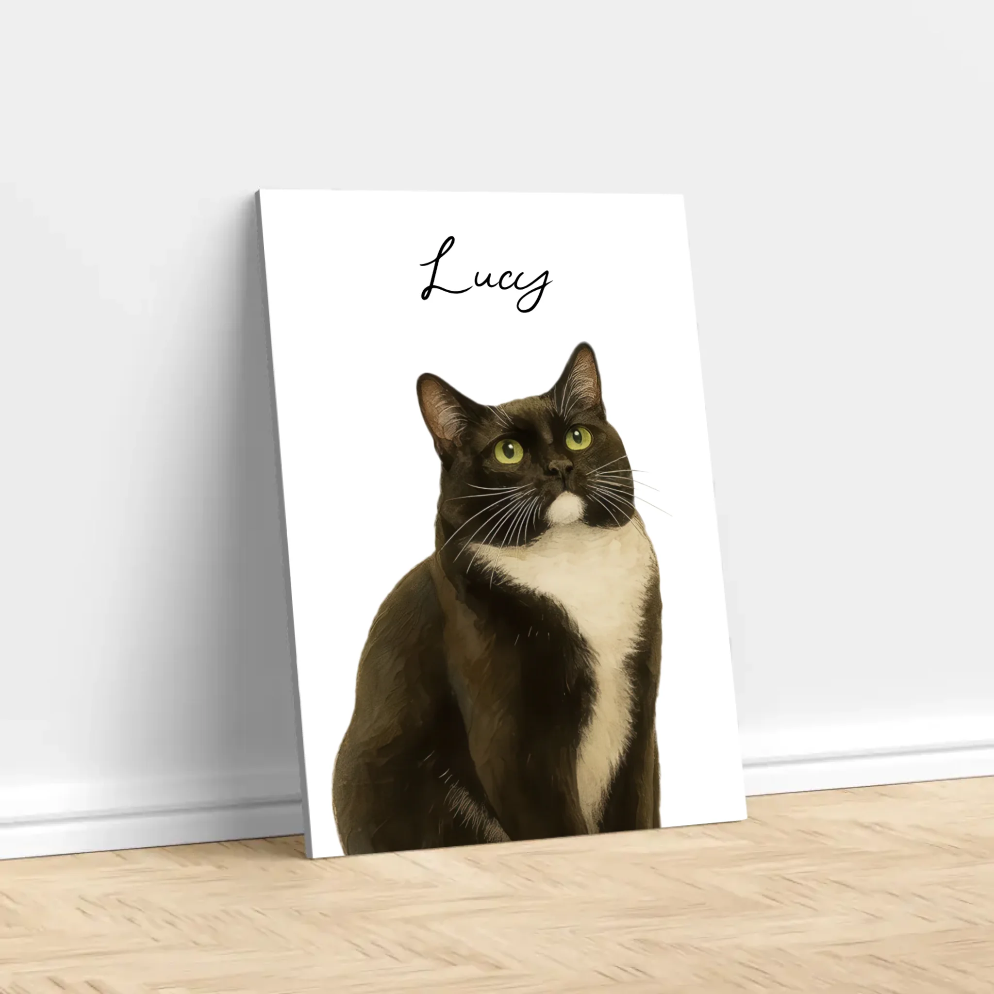 Personalized Canvas – Cat Photo Watercolor