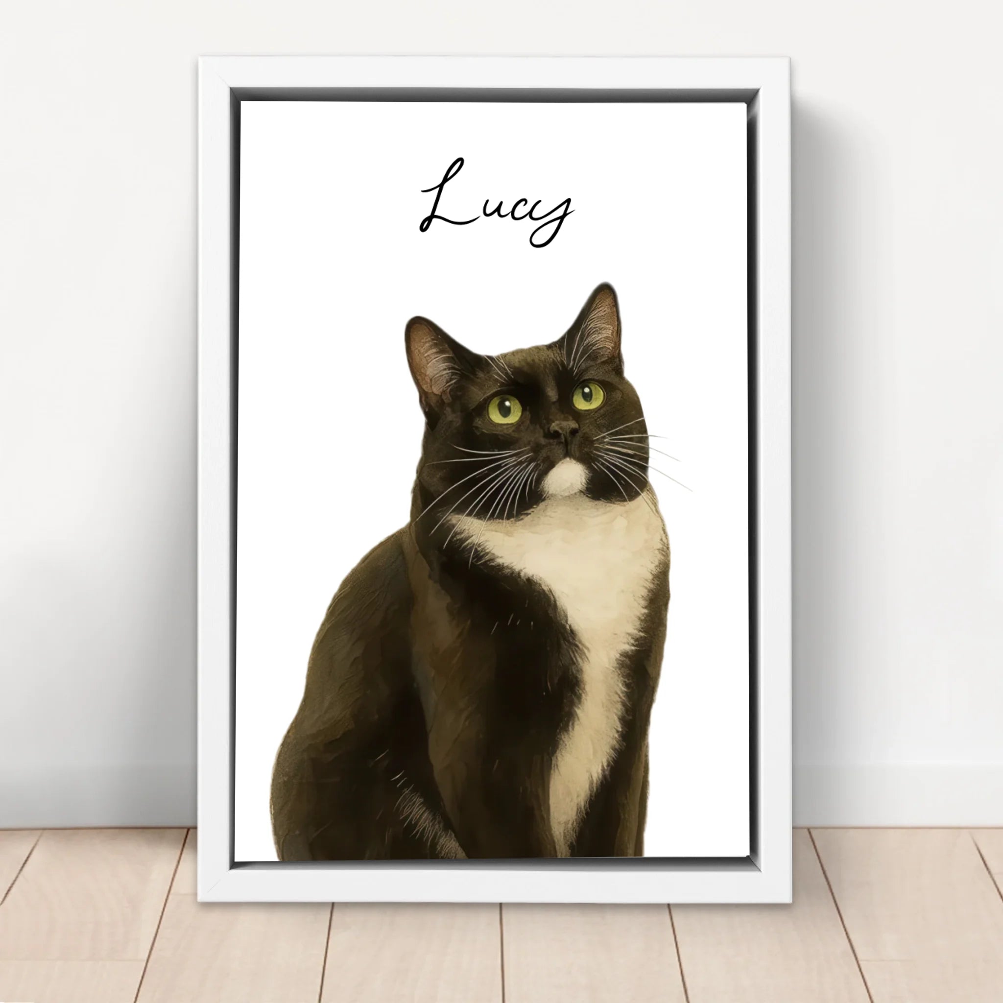 Personalized Canvas – Cat Photo Watercolor