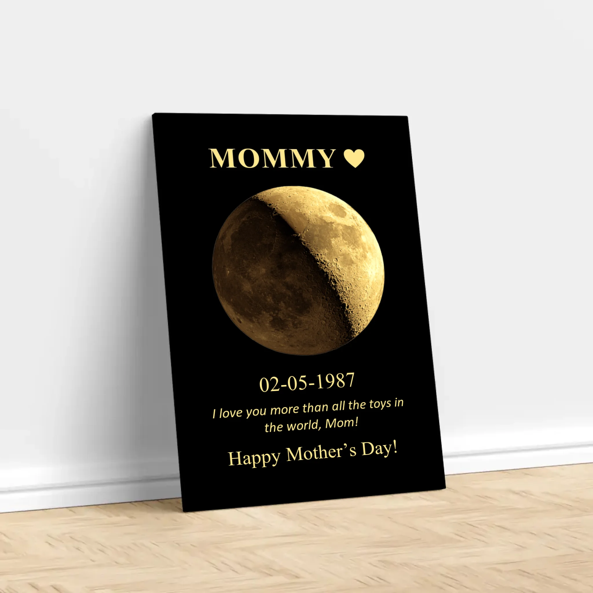 Personalized Canvas "Moon Phase For Mom And Dad"