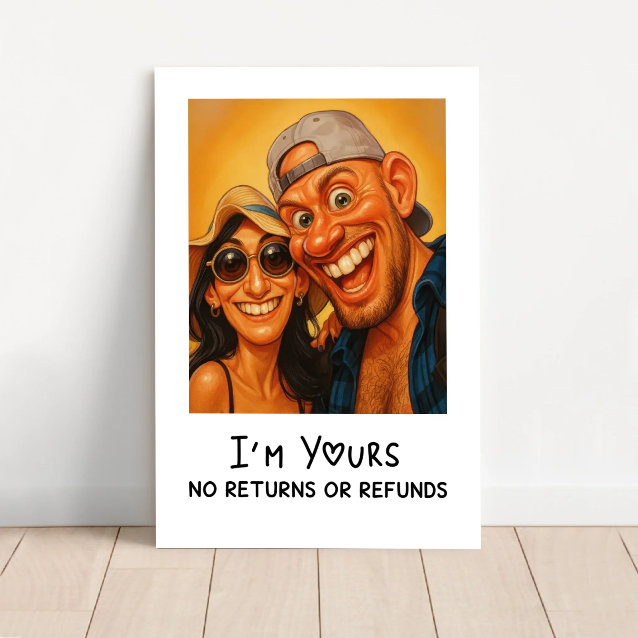 Personalized Canvas – Funny Couple Caricature Photo