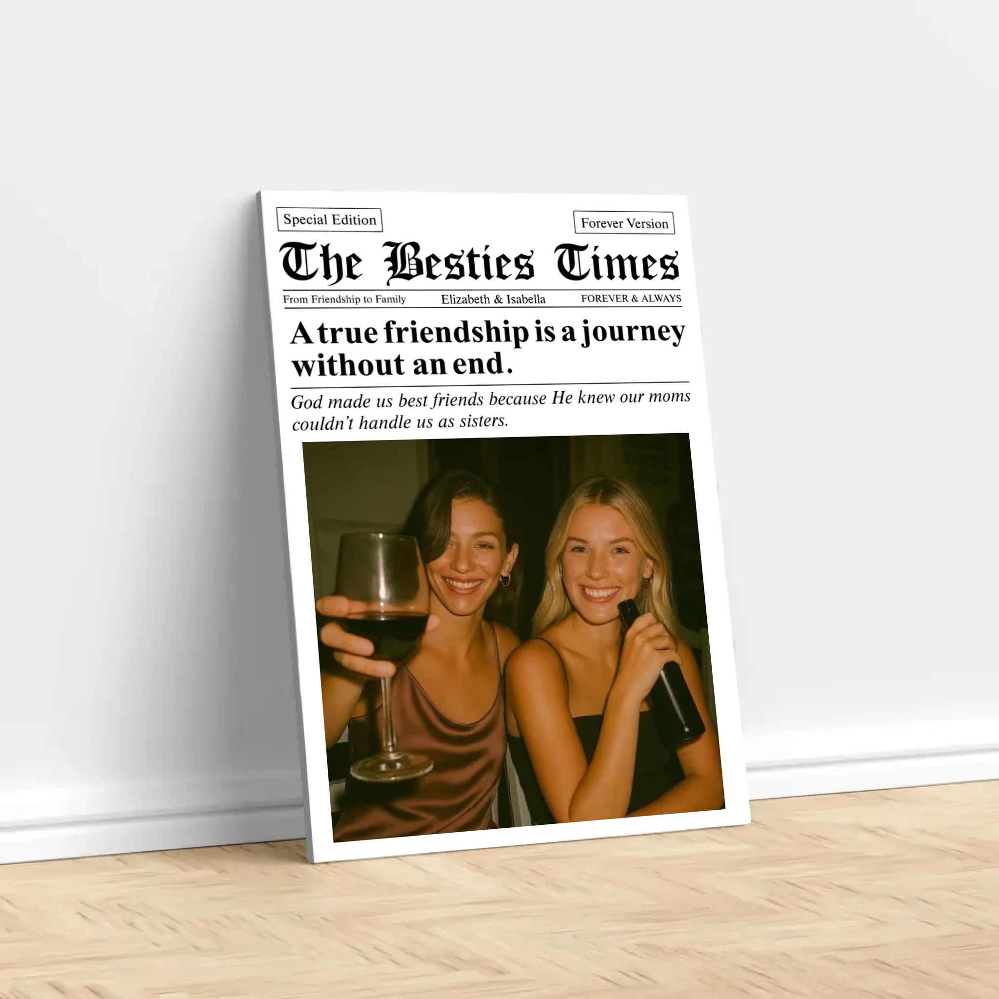 Personalized Canvas – Newspaper The BFF Times