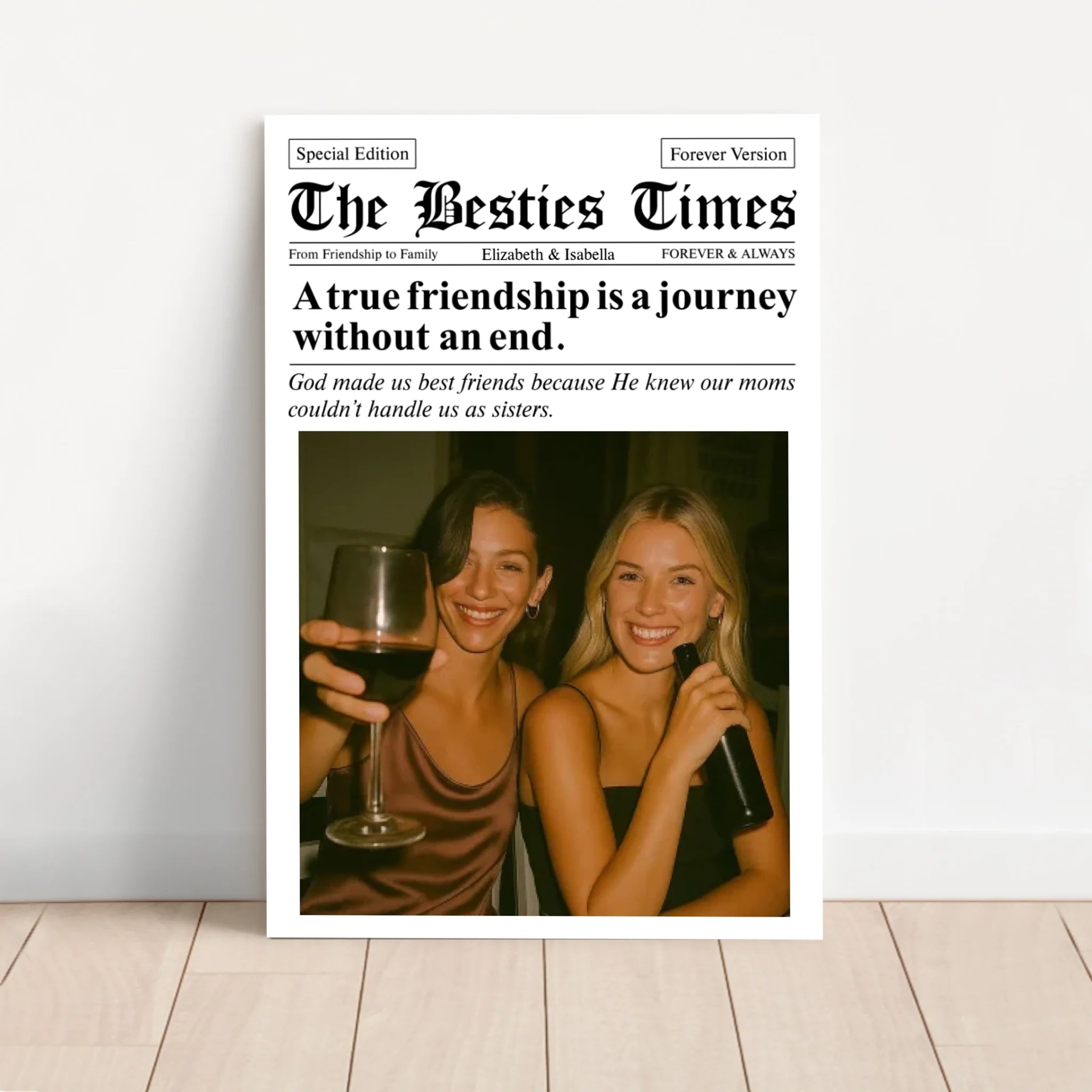 Personalized Canvas – Newspaper The BFF Times