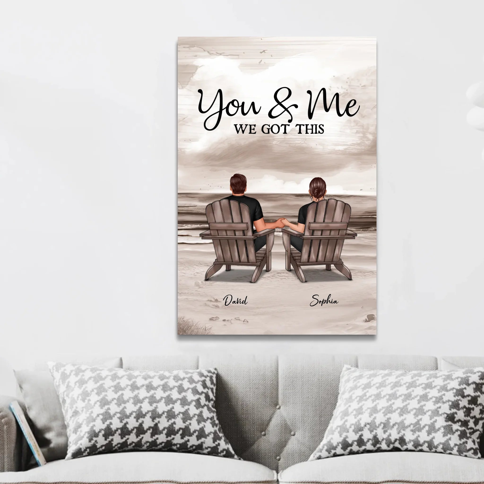 Personalized Canvas – You and me, we got this - vertical