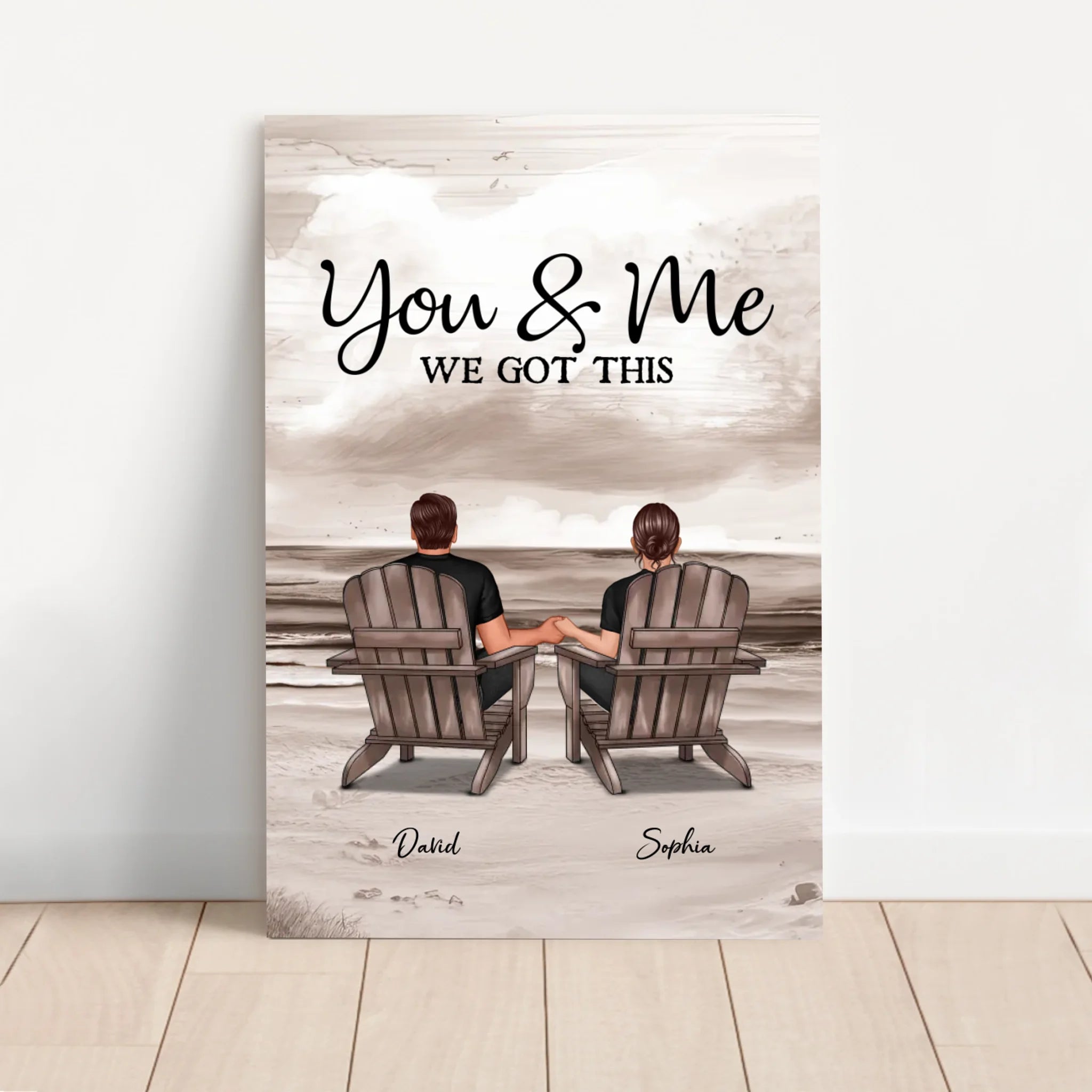 Personalized Canvas – You and me, we got this - vertical