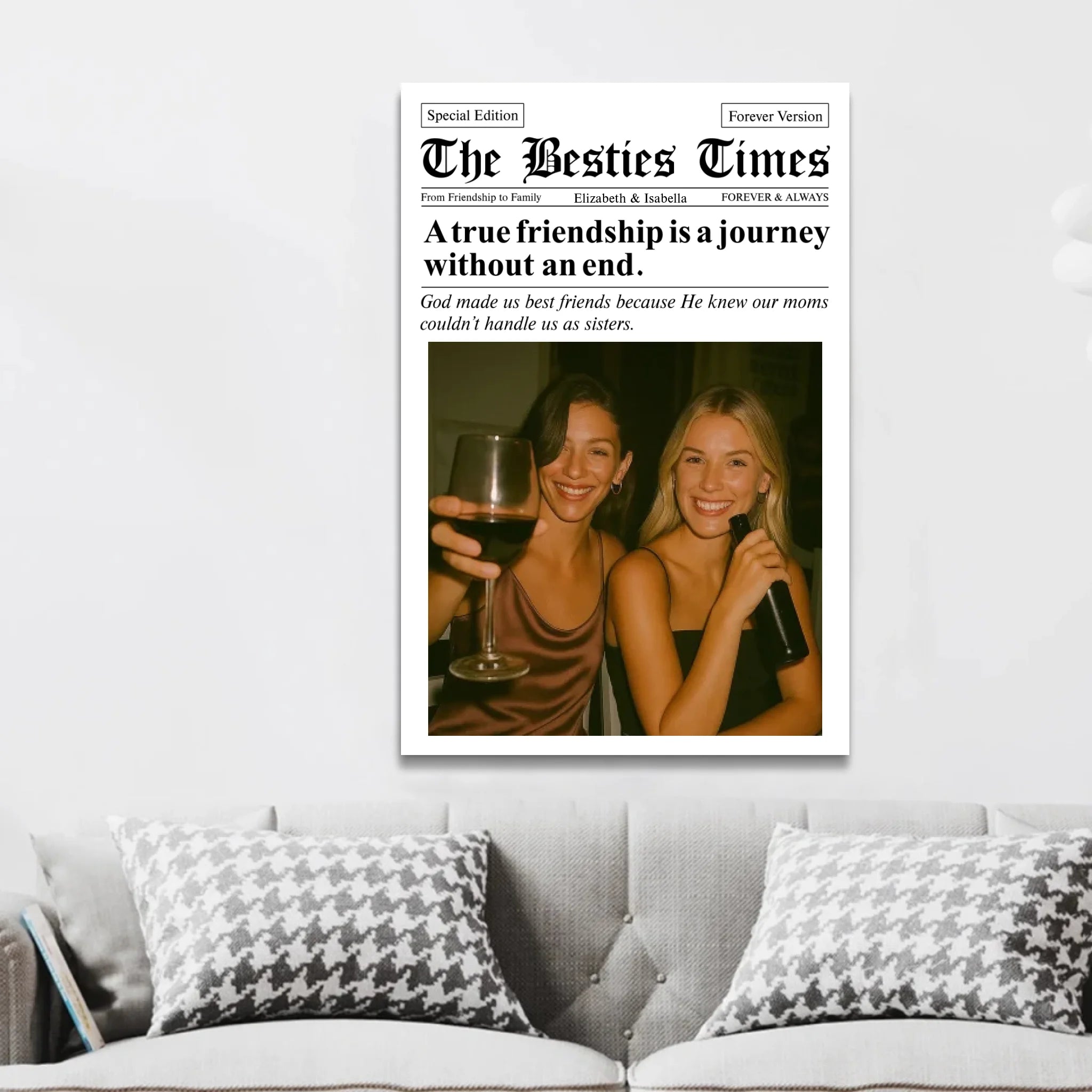 Personalized Canvas – Newspaper The BFF Times