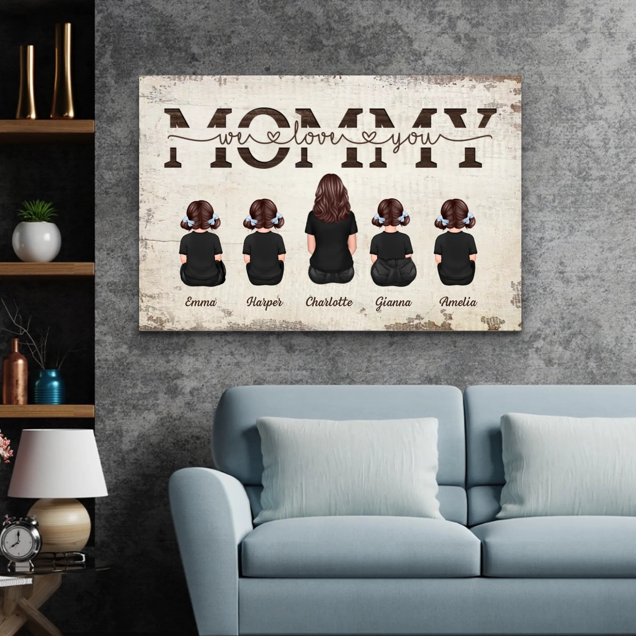 Personalized Canvas “Mommy, we love you – with family members”