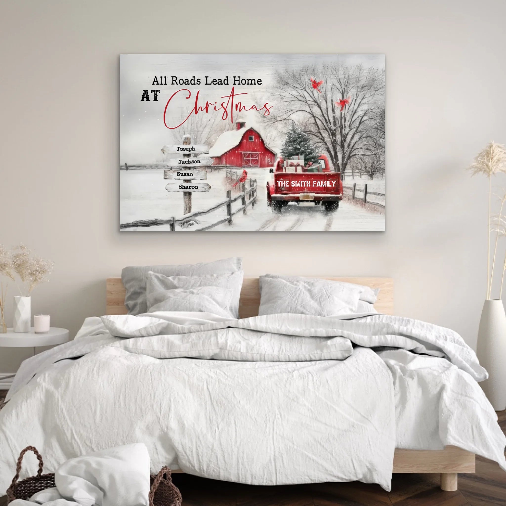 Personalized Canvas – All Roads Lead Home at Christmas